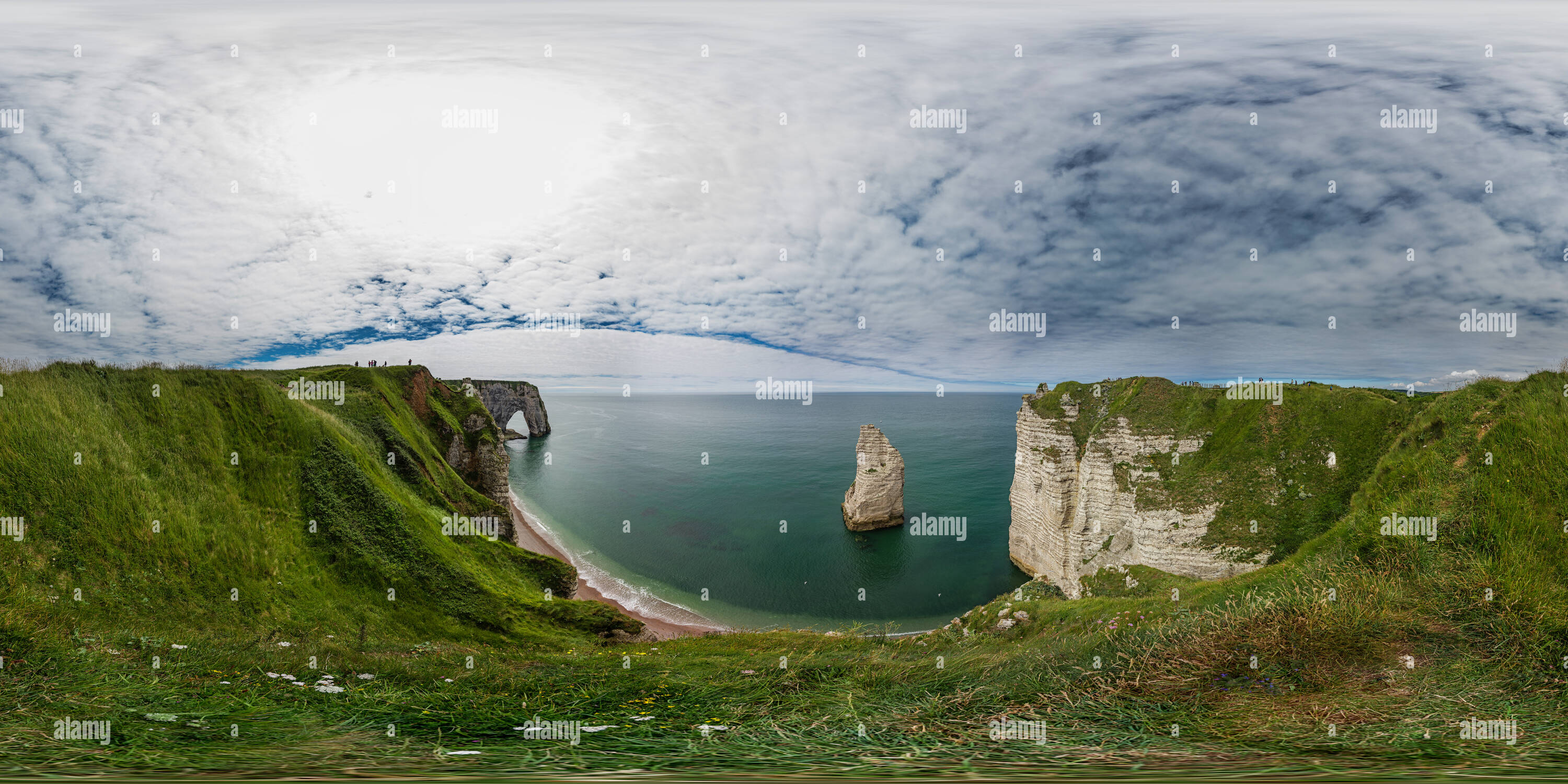 Visualizzazione panoramica a 360 gradi di Aiguille d'Etretat - Les falaises d'Etretat