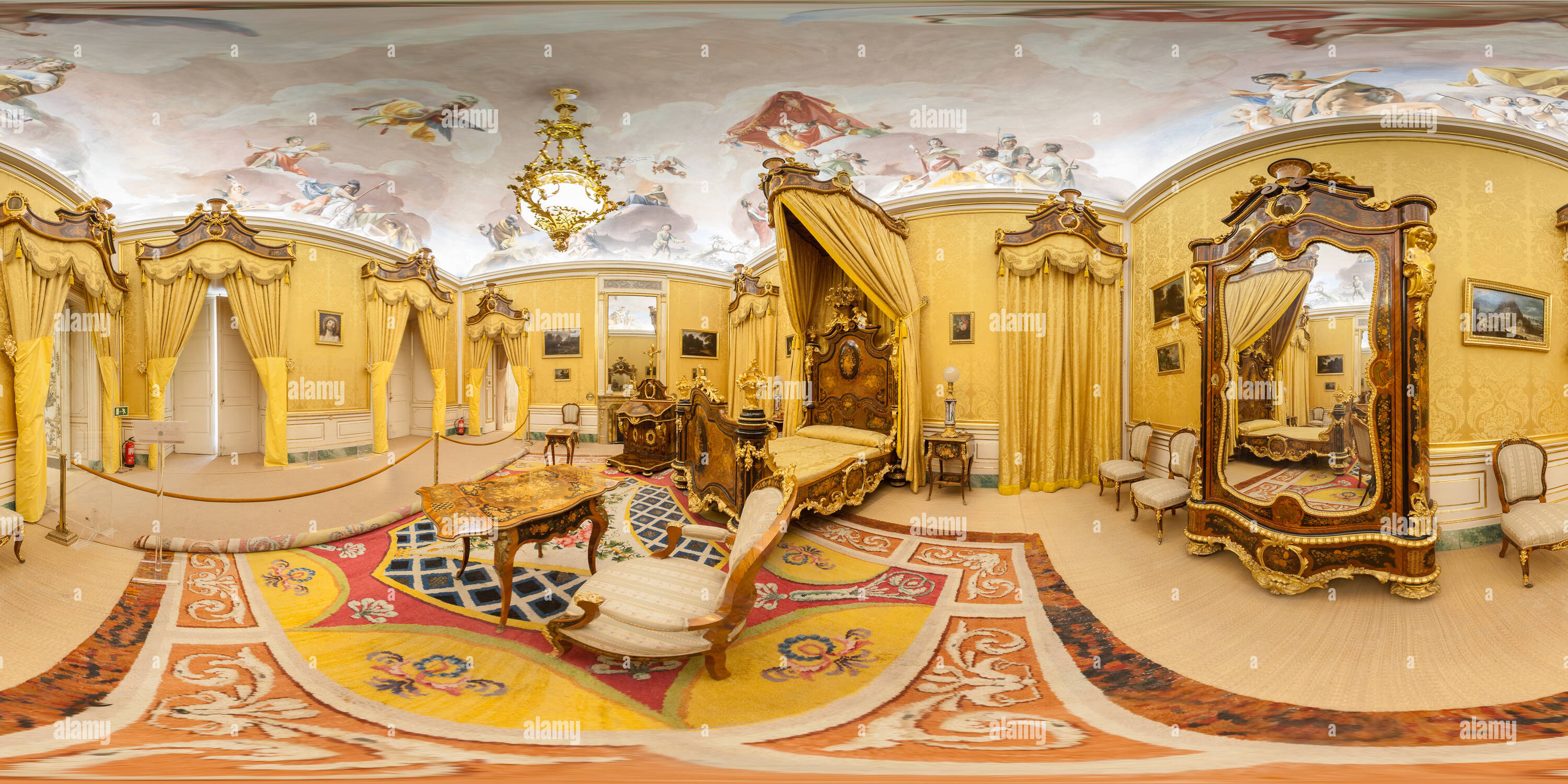 Visualizzazione panoramica a 360 gradi di Camera con letto queen-size, Royal Palace. aranjuez