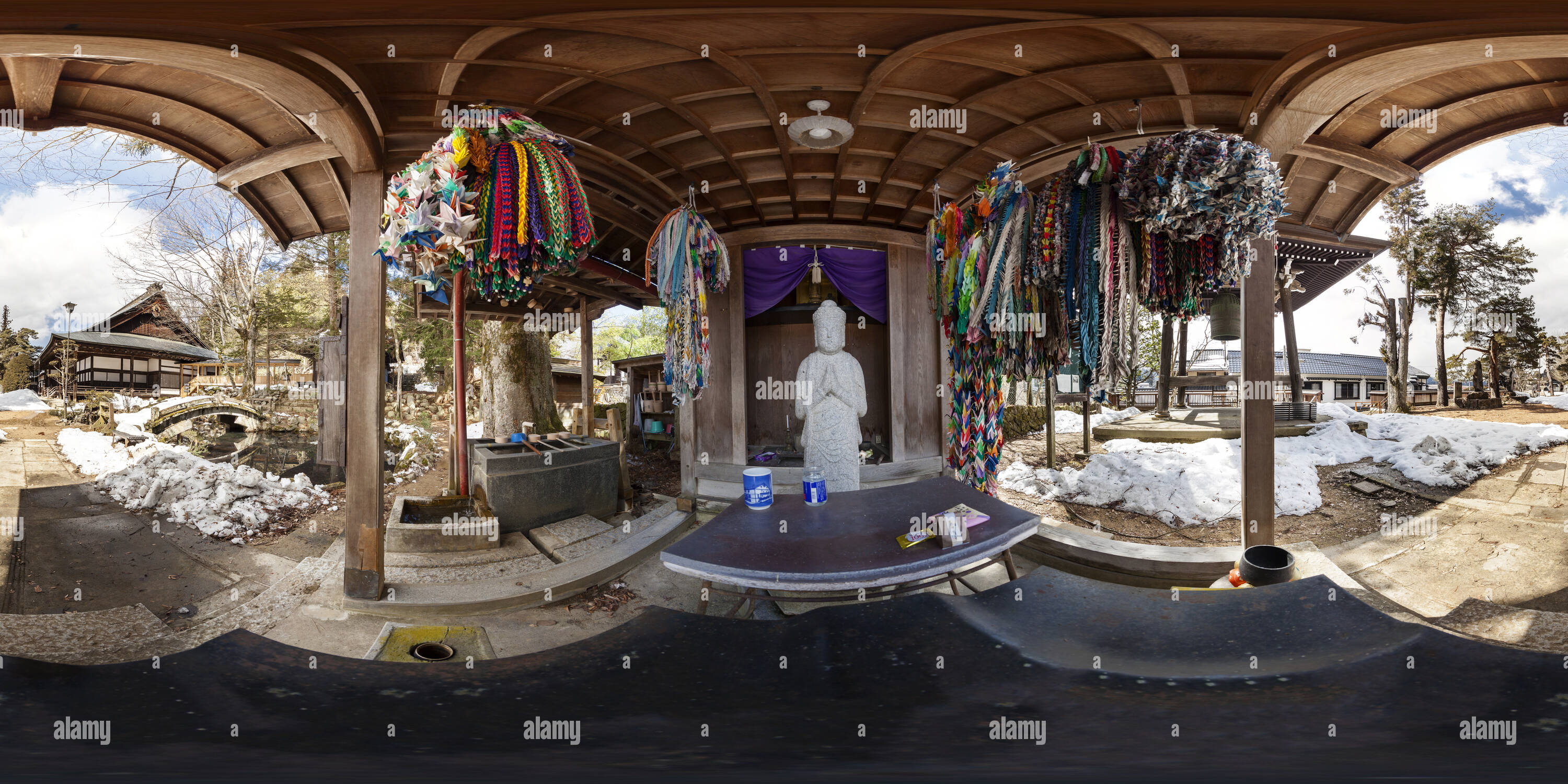 Visualizzazione panoramica a 360 gradi di Hokkeji Higashiyama Tempio. Takayama. Giappone