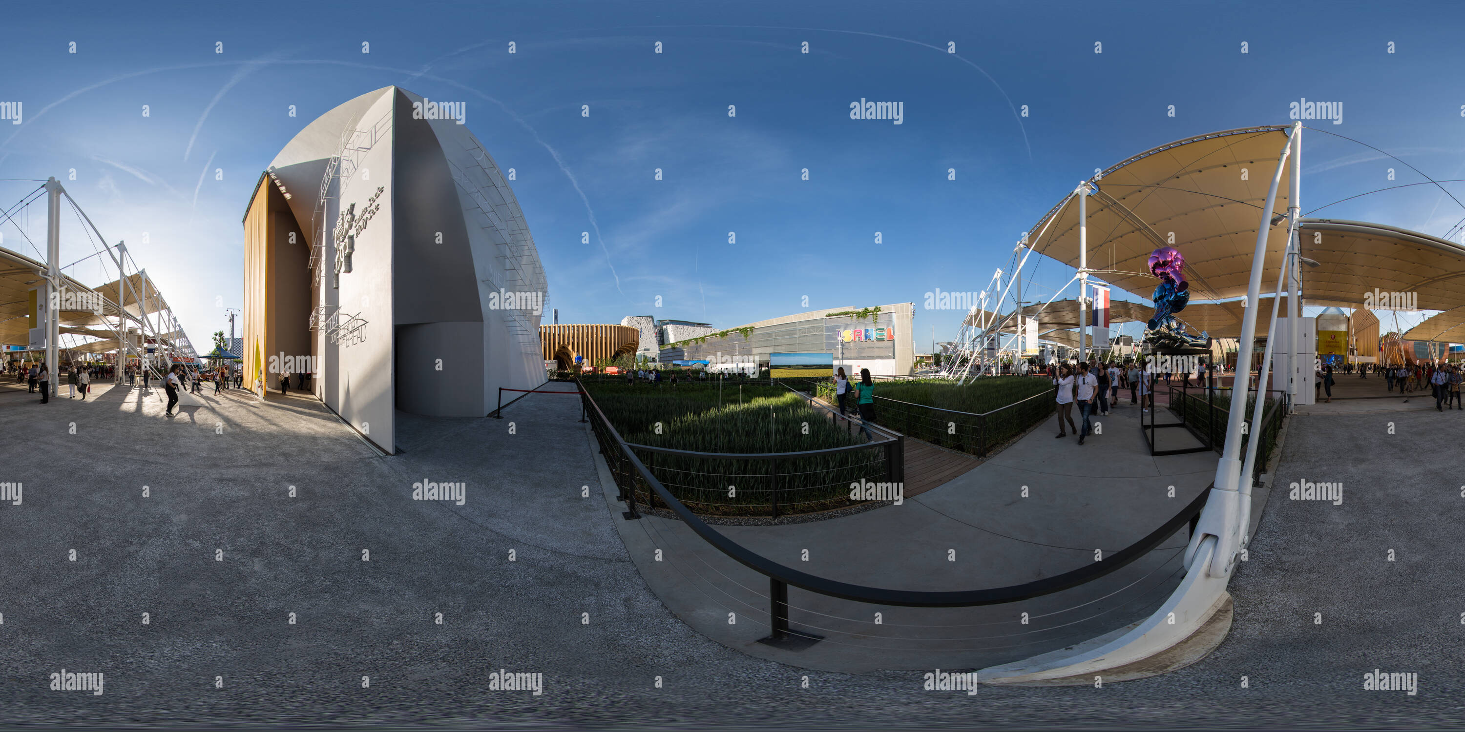 Visualizzazione panoramica a 360 gradi di Milano Expo 2015: Vaticano, Francia, Israele