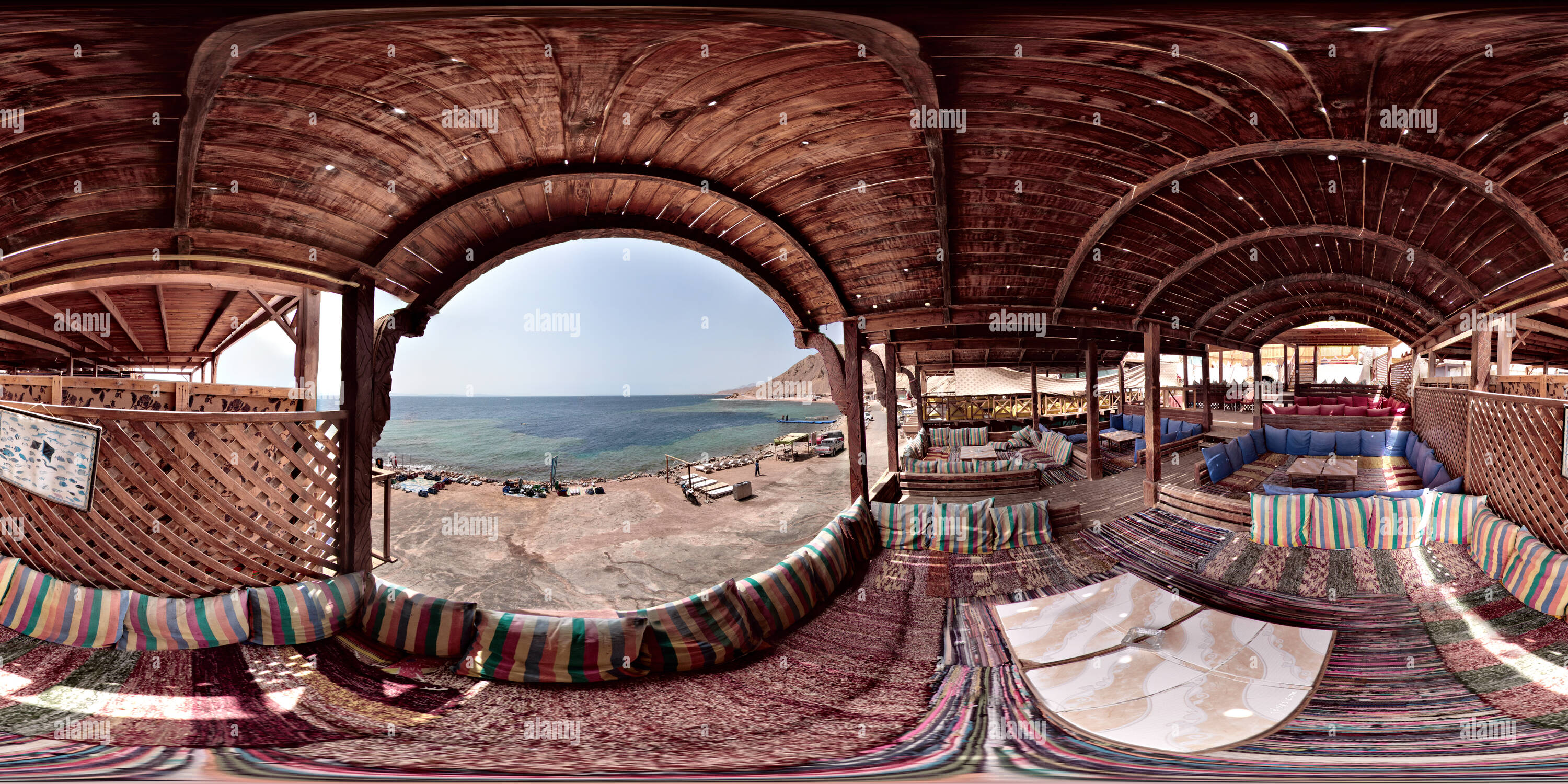 Visualizzazione panoramica a 360 gradi di Vista sul buco blu, Dahab - Egitto