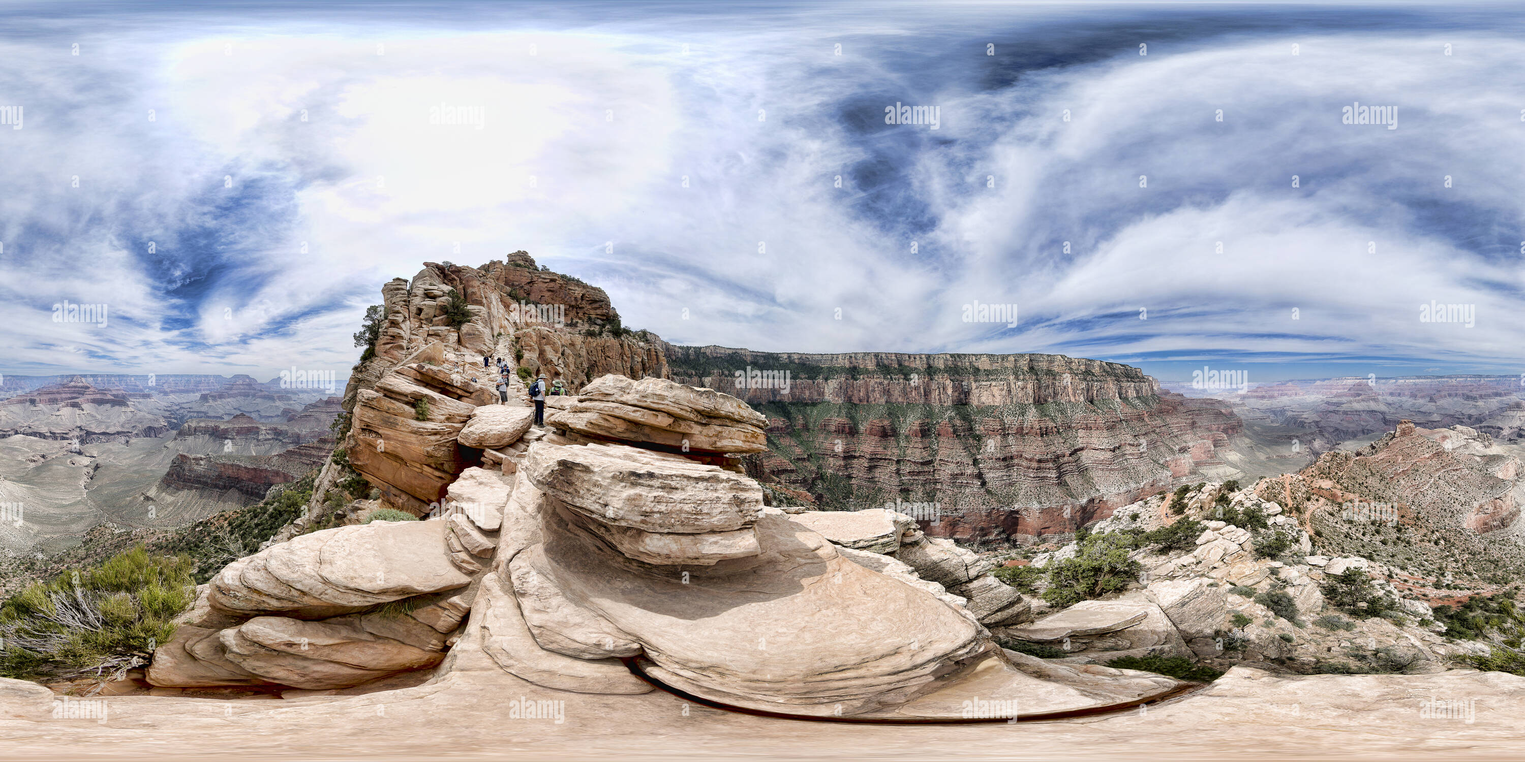 Visualizzazione panoramica a 360 gradi di Grand Canyon dal Ooh Aah punto