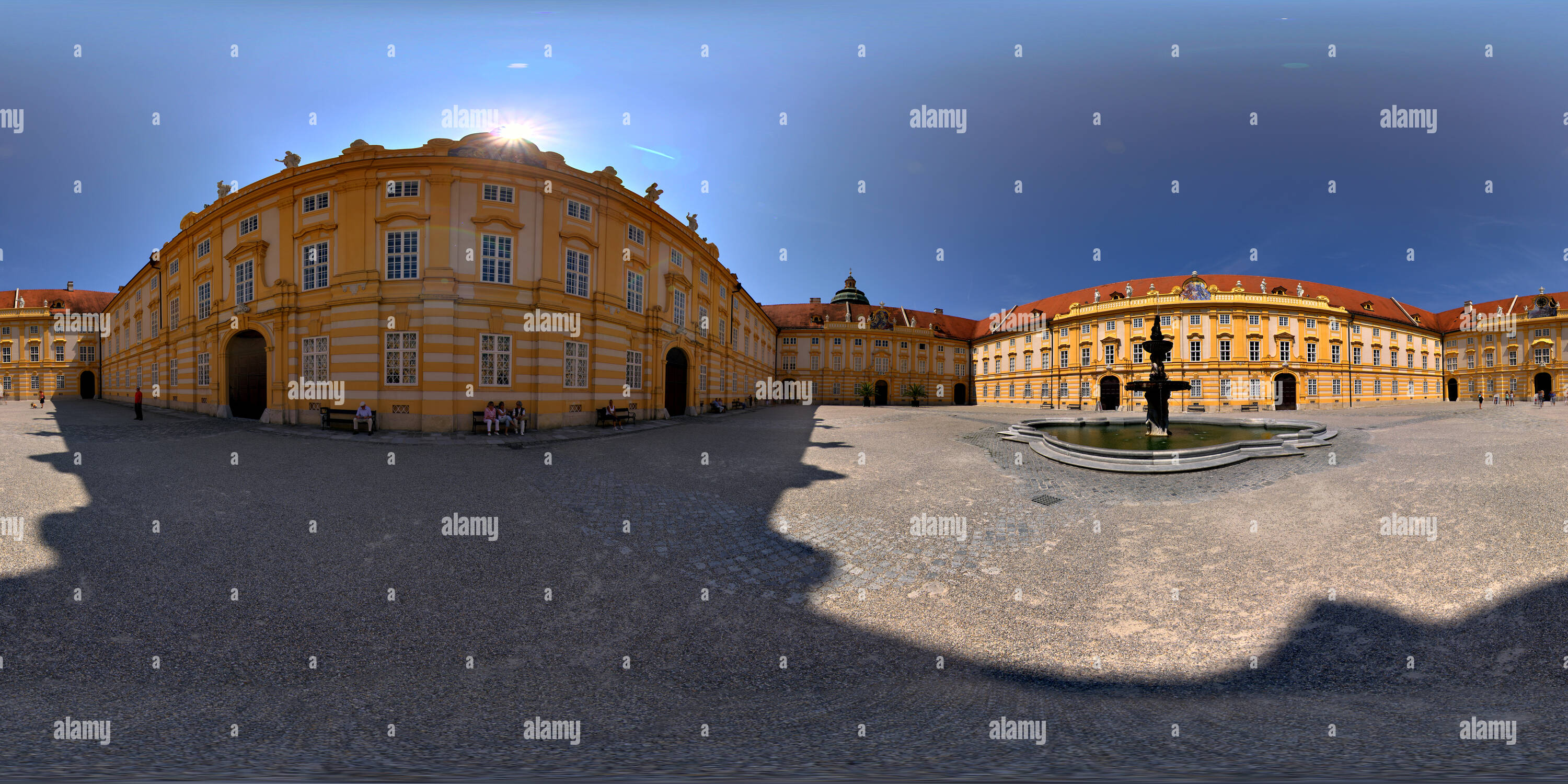 Visualizzazione panoramica a 360 gradi di Austria, Melk, Stift corte