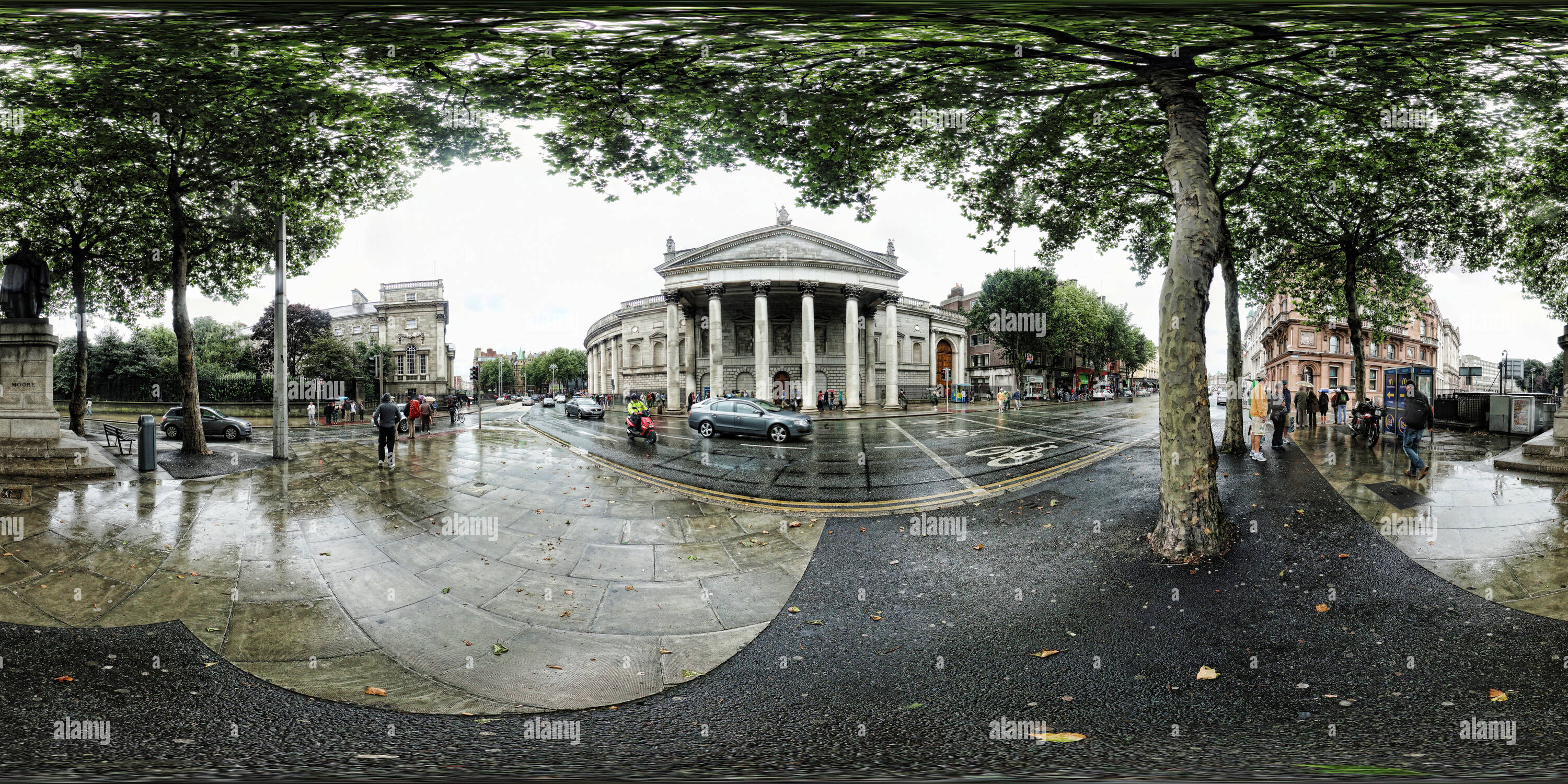 Visualizzazione panoramica a 360 gradi di Dublino - a sud del fiume Liffey, Bank e la Trinità