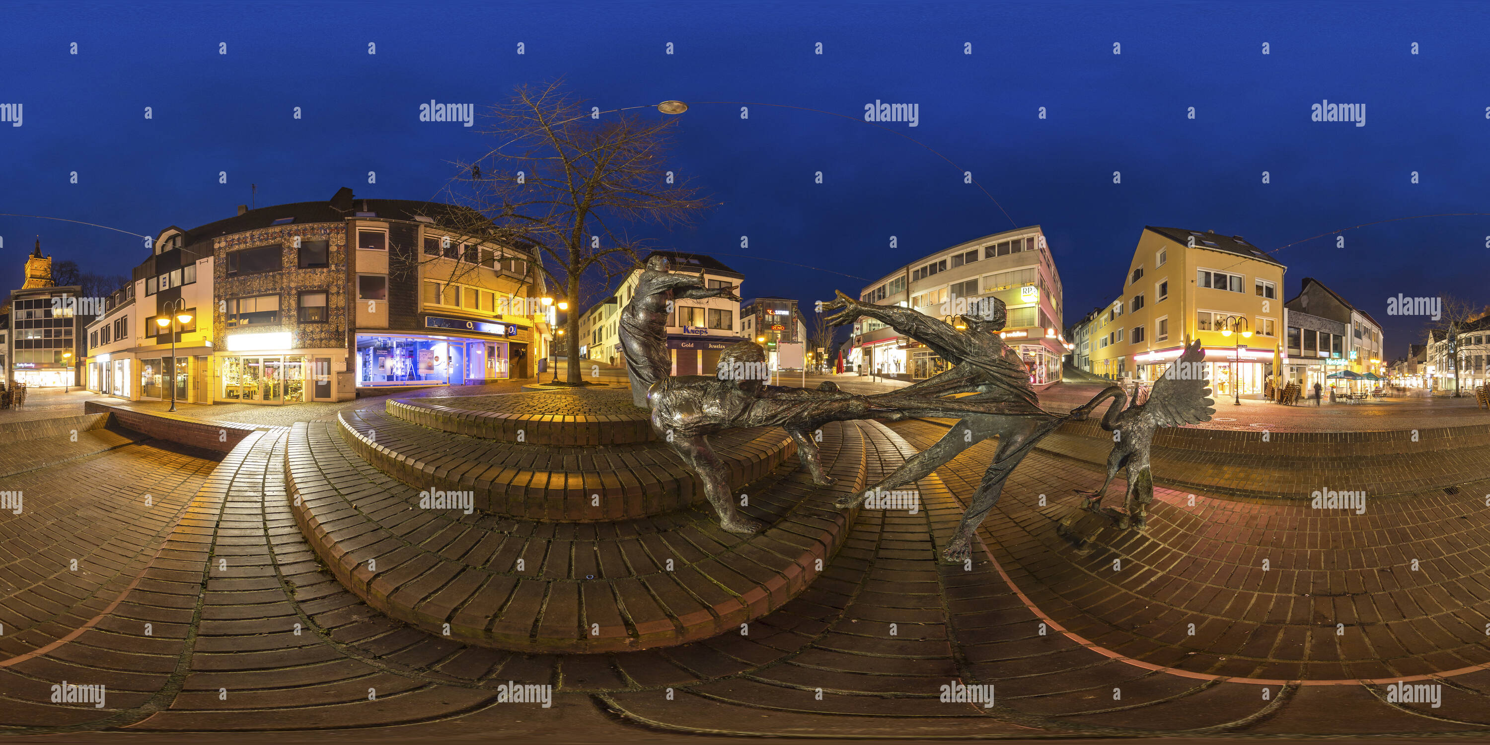 Visualizzazione panoramica a 360 gradi di Lohengrin fontana in Kleve