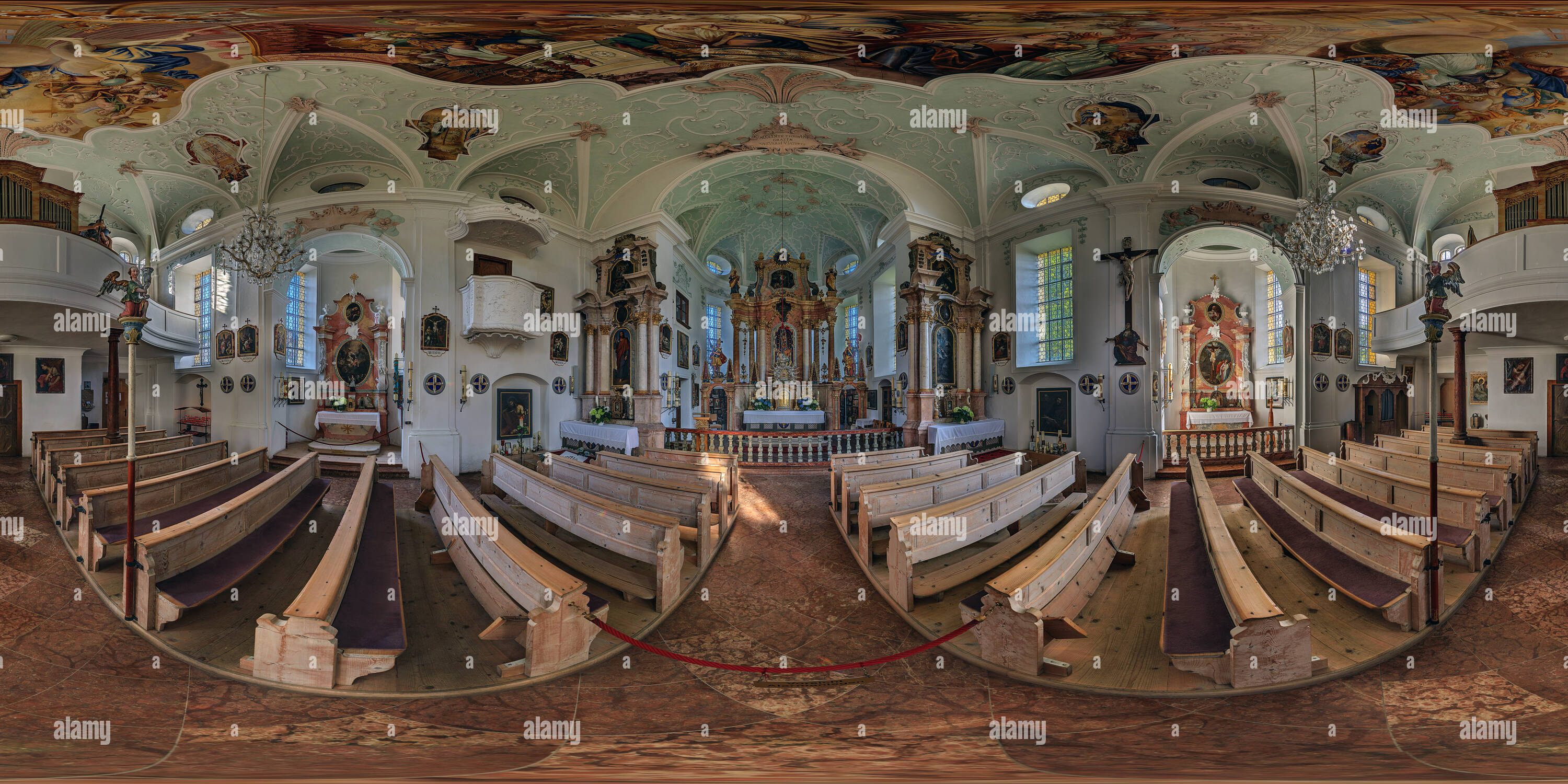 Visualizzazione panoramica a 360 gradi di -Ettenberg- Wallfahrtskirche Mariä Heimsuchung / Kirchensaal