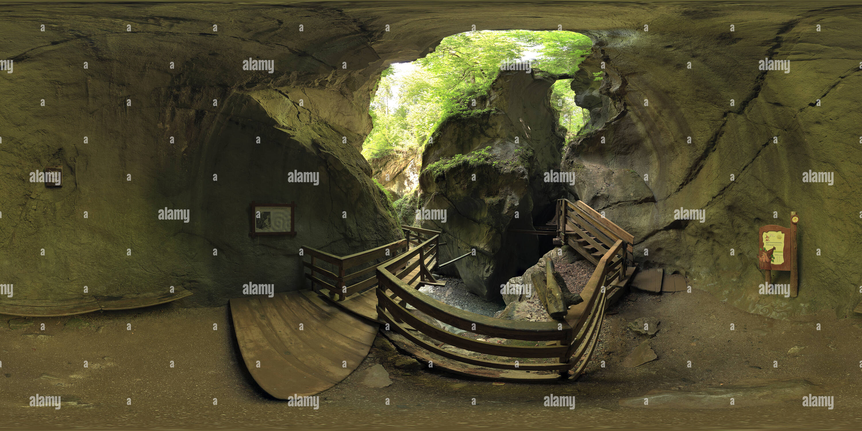 Visualizzazione panoramica a 360 gradi di -Weißbach bei Lofer- Seisenbergklamm / Beginn der Dunkelklamm