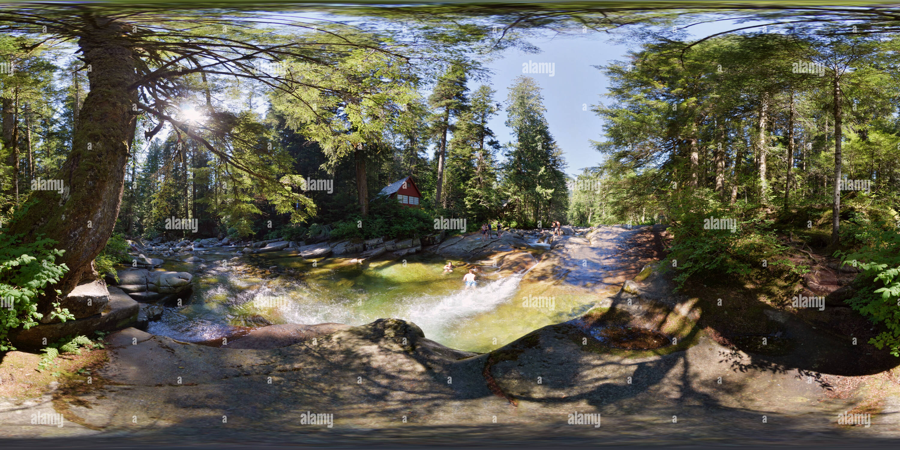 Visualizzazione panoramica a 360 gradi di Forcella a sud del fiume Snoqualmie