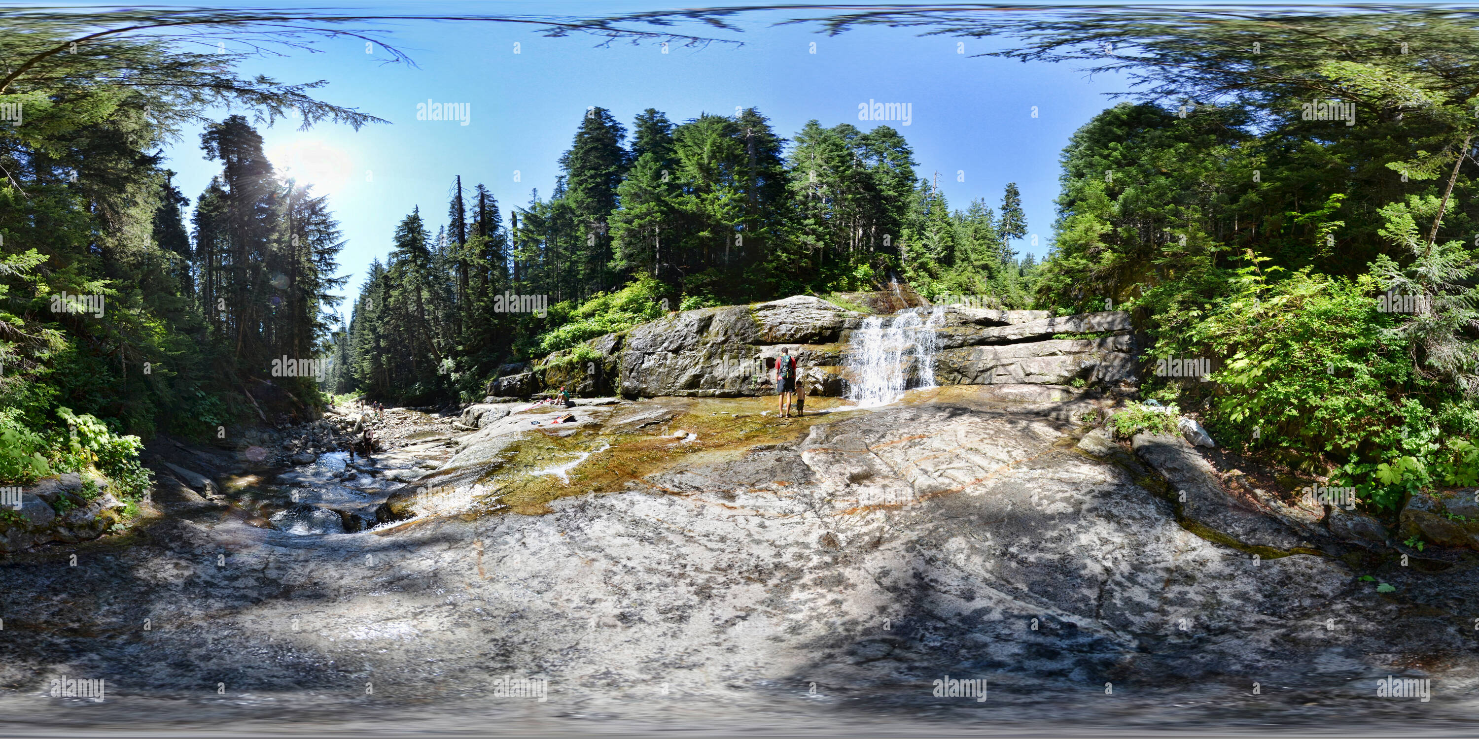Visualizzazione panoramica a 360 gradi di Denny Creek Falls