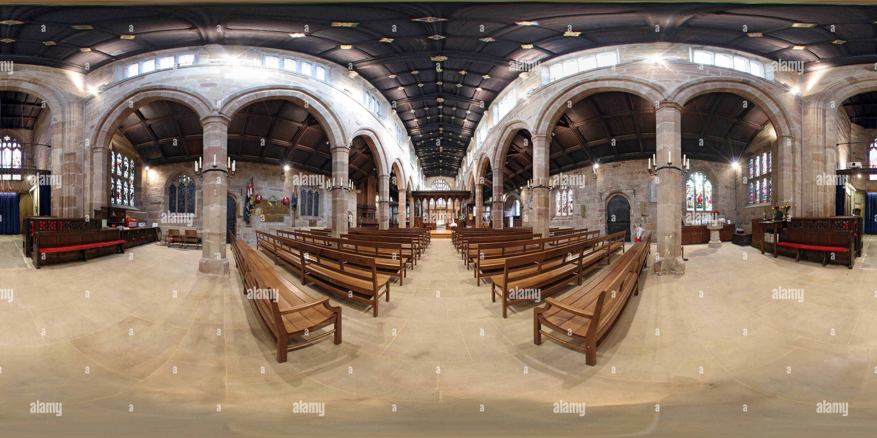 Visualizzazione panoramica a 360 gradi di San Bartolomeo, Wilmslow. Cheshire