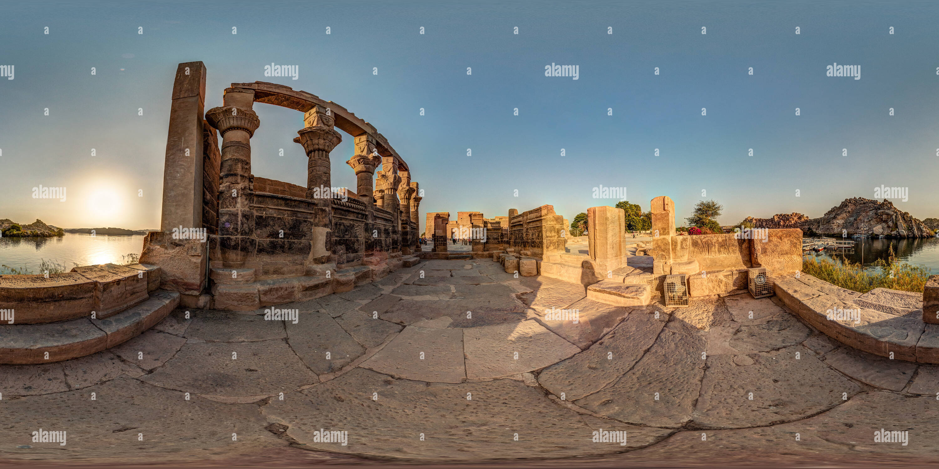 Visualizzazione panoramica a 360 gradi di Nectanebo il chiosco - Tempio di Iside