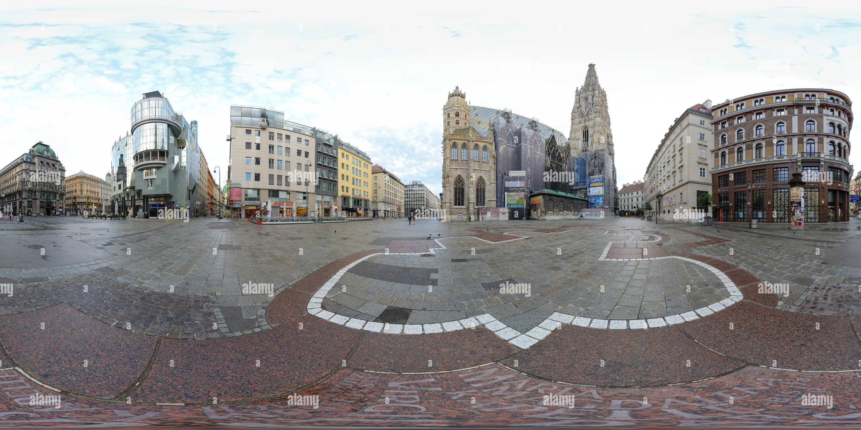 Visualizzazione panoramica a 360 gradi di Vienna Stephansplatz