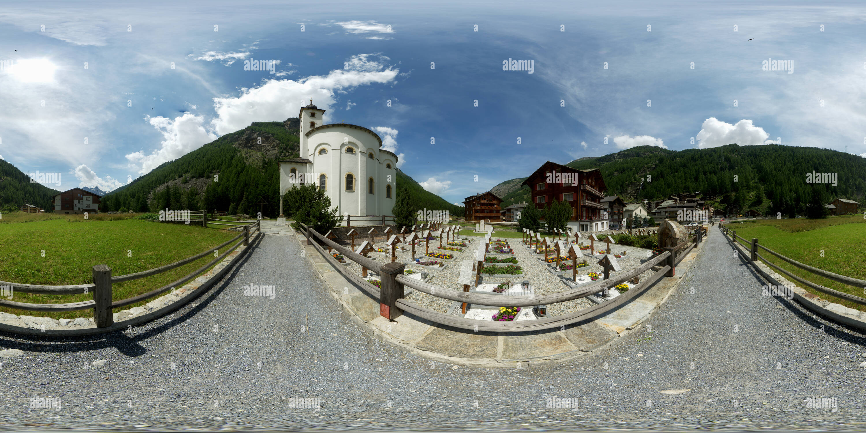 Visualizzazione panoramica a 360 gradi di Barocca chiesa rotonda di Saas-Balen 1