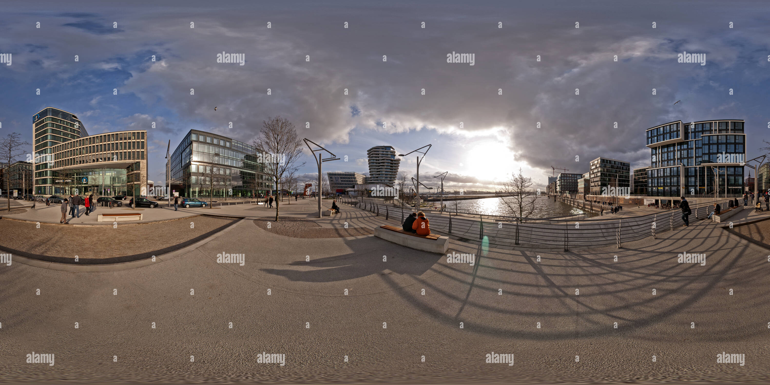 Visualizzazione panoramica a 360 gradi di Amburgo - Città Grosser Grasbrook