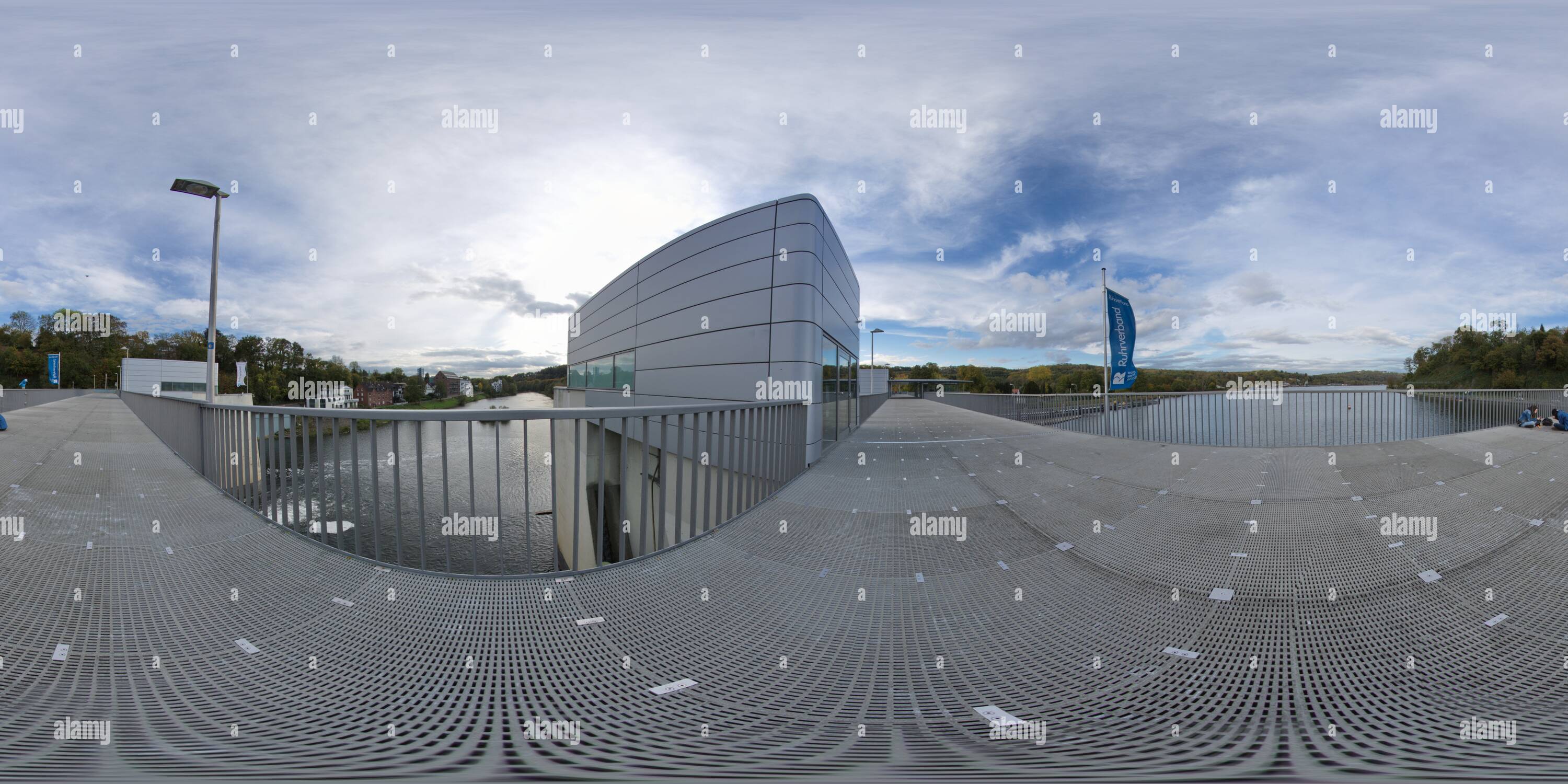 Visualizzazione panoramica a 360 gradi di Stauwehr Essen-Werden