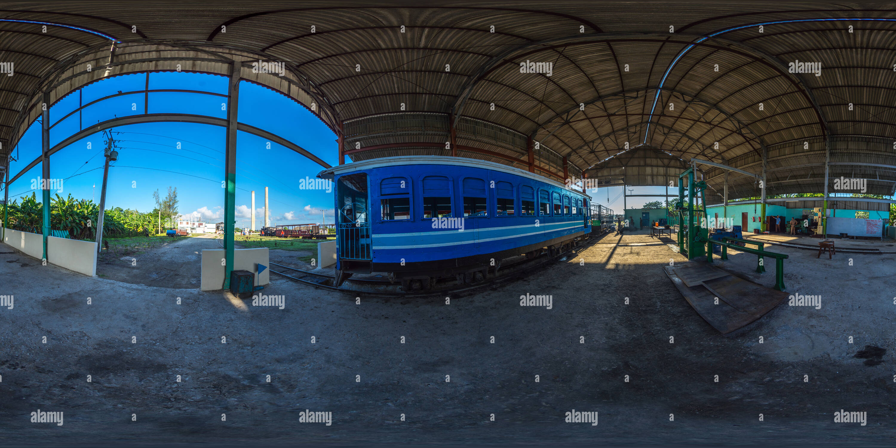 Visualizzazione panoramica a 360 gradi di Riparazione del treno Cuba