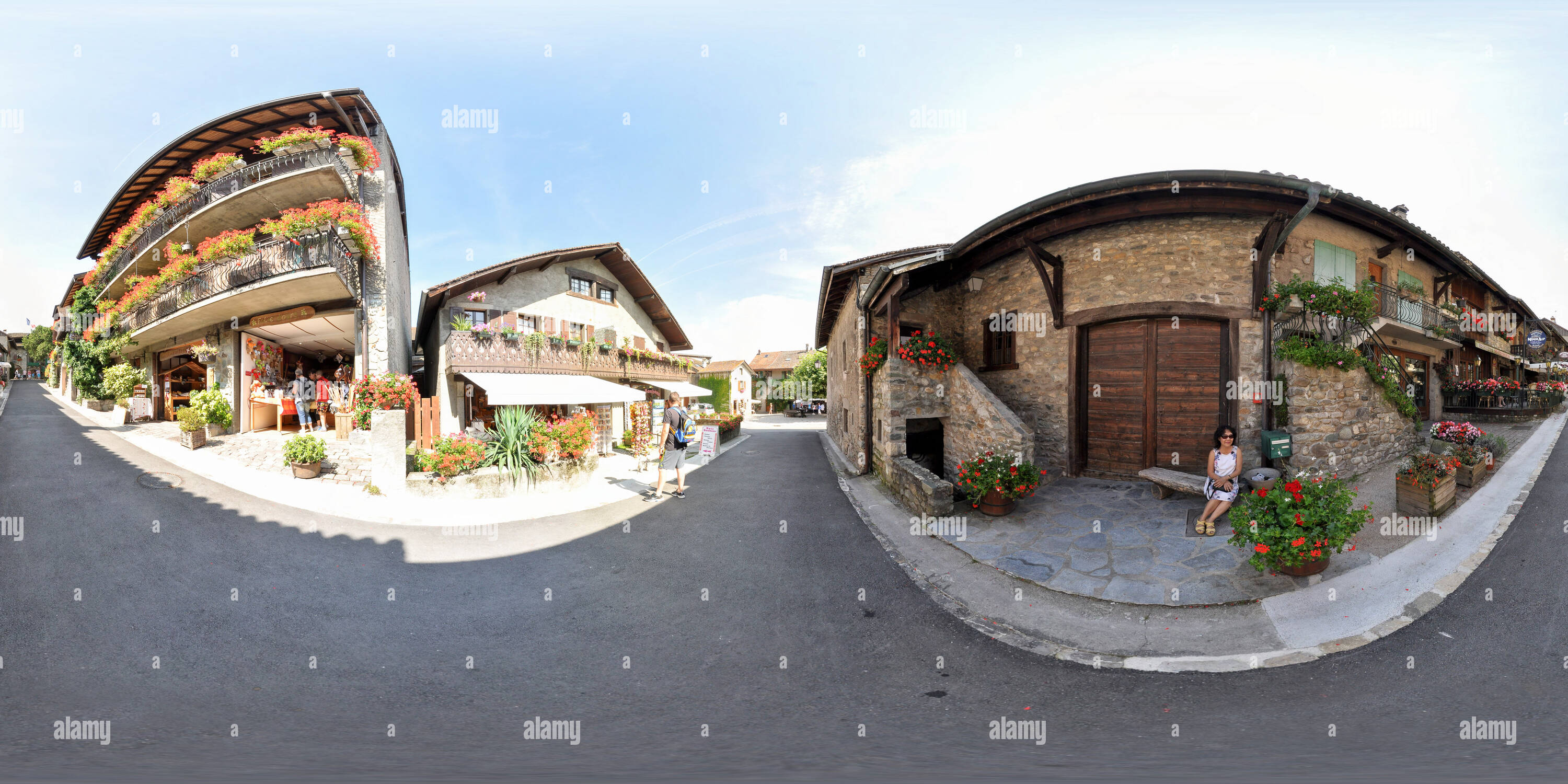 Visualizzazione panoramica a 360 gradi di Yvoire Village Francia 1