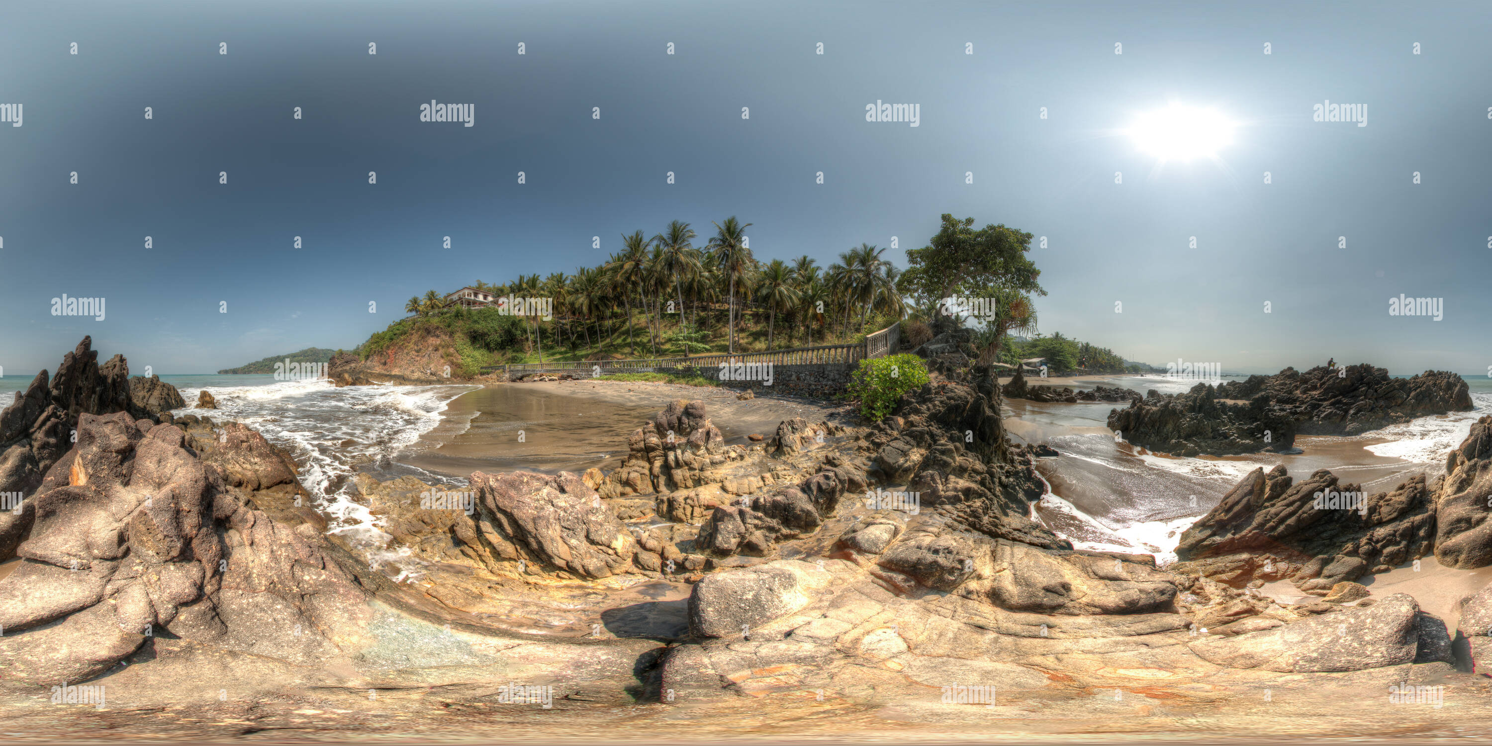 Visualizzazione panoramica a 360 gradi di Le rocce a Karang Hadji Beach