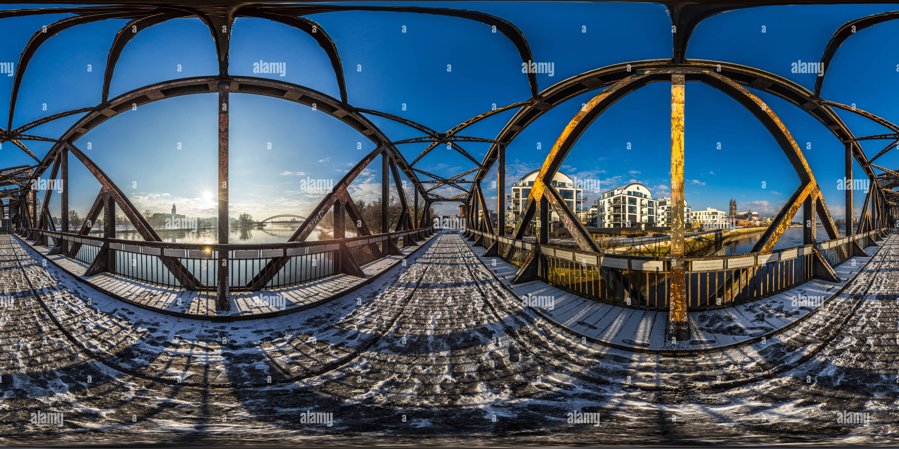 Visualizzazione panoramica a 360 gradi di Hubbrücke Magdeburg