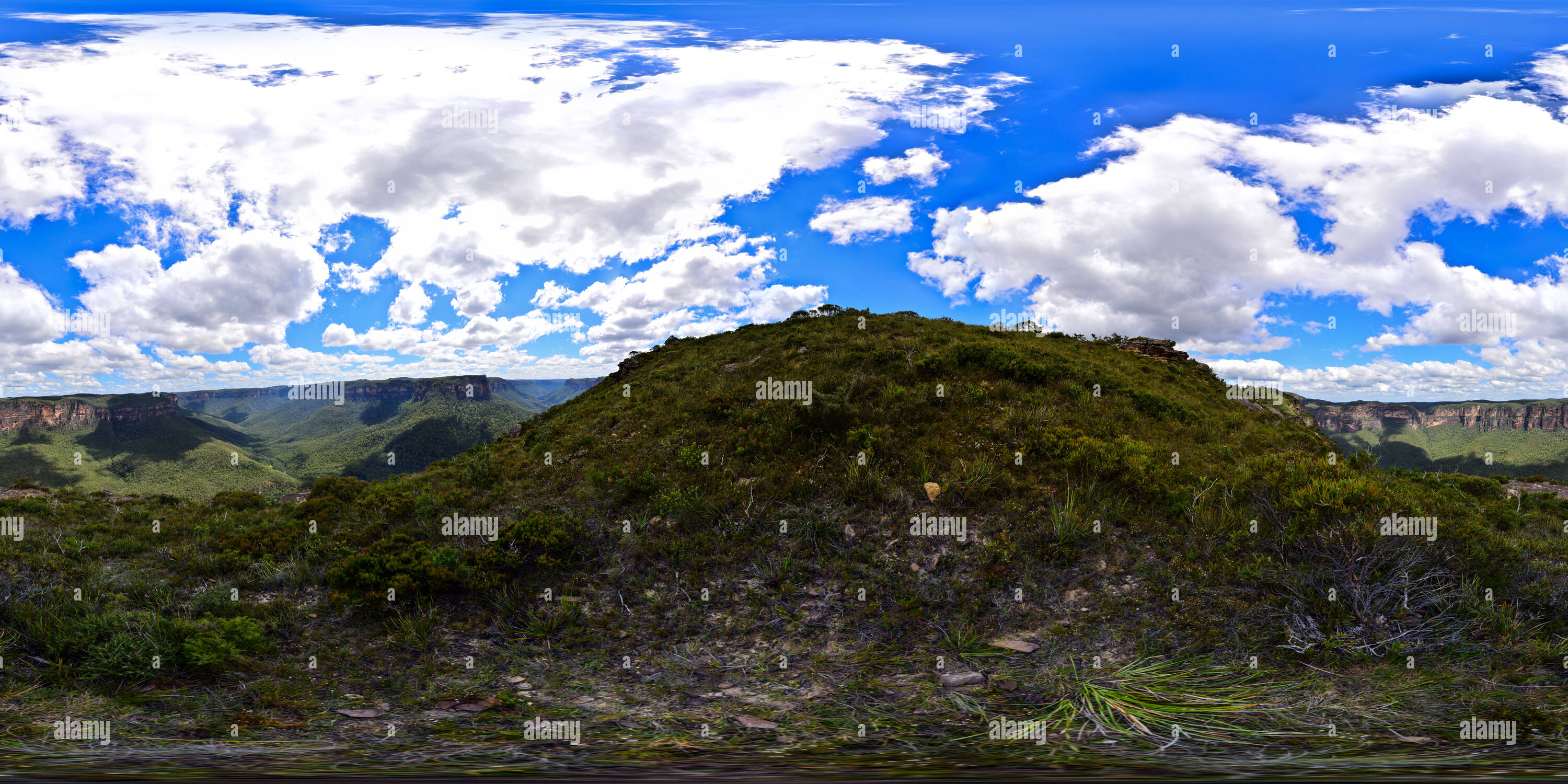 Visualizzazione panoramica a 360 gradi di Fine della strada, sul retro di banchi di montaggio