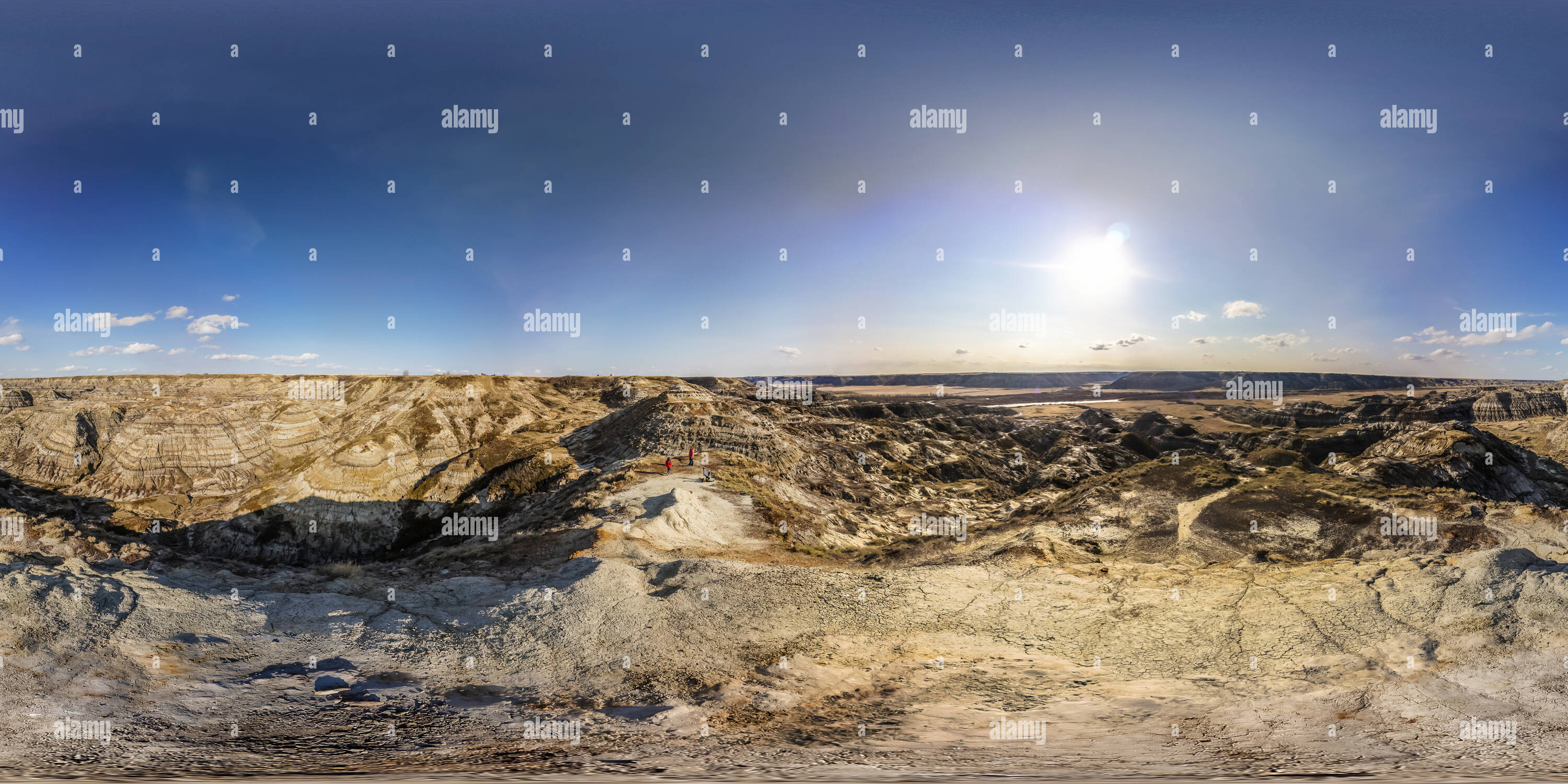 Visualizzazione panoramica a 360 gradi di Horsethief Canyon, Alberta, Canada