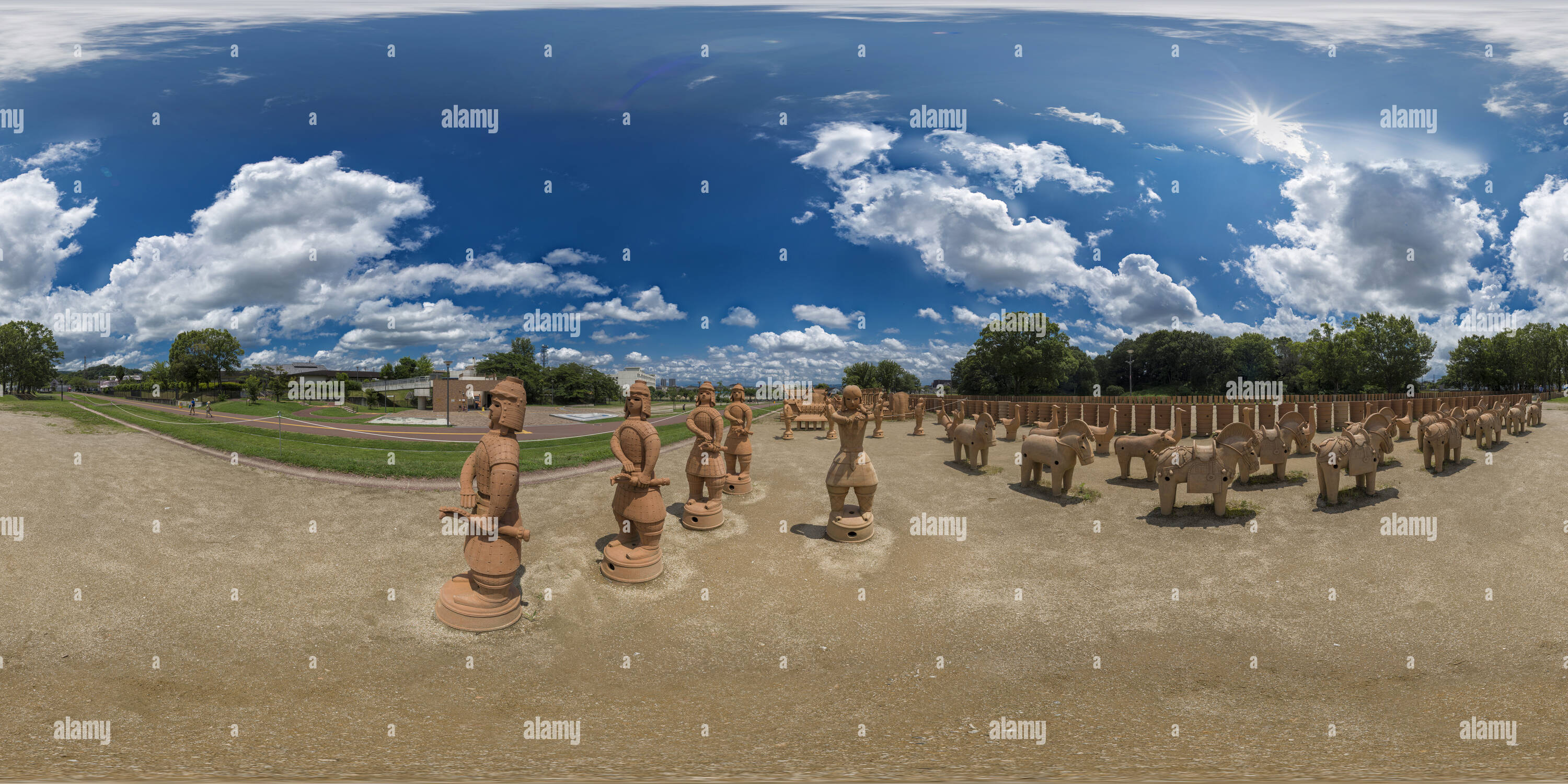 Visualizzazione panoramica a 360 gradi di Immagini di ceramica al Imashirozuka antica tomba dal VI secolo