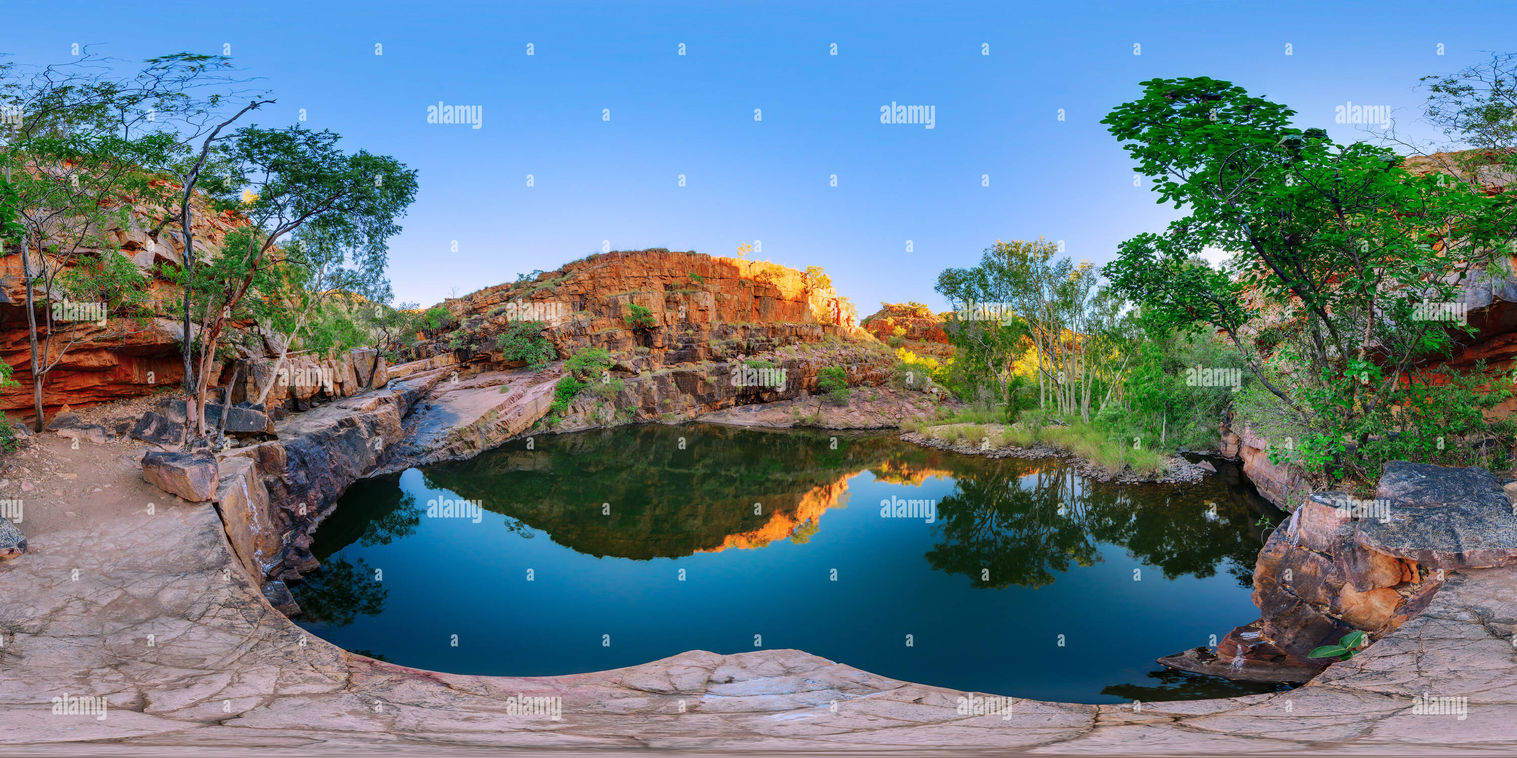 Visualizzazione panoramica a 360 gradi di Amalia Gorge El Questro Kimberley Australia Occidentale