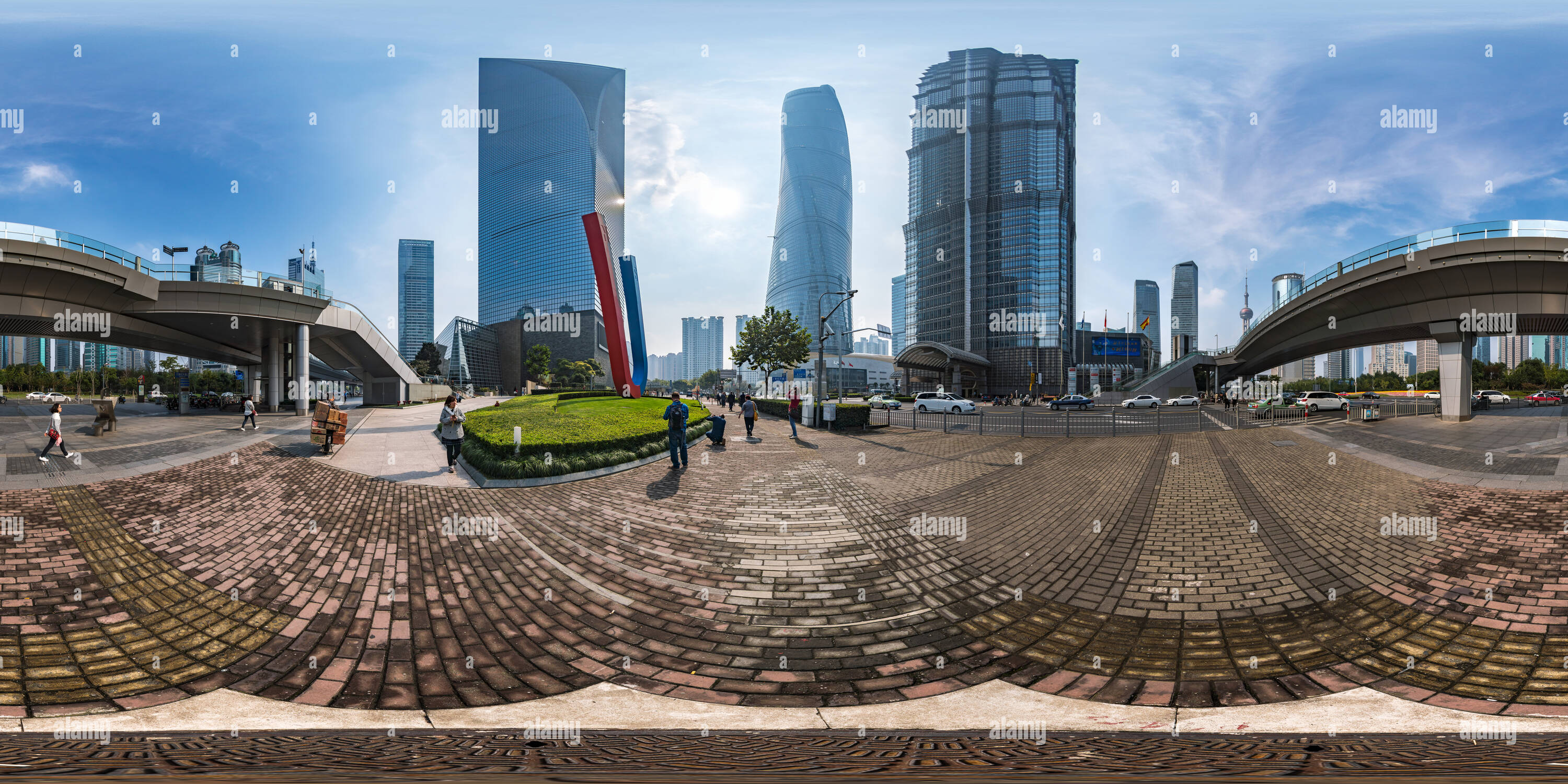 Visualizzazione panoramica a 360 gradi di World Financial Center di Shanghai