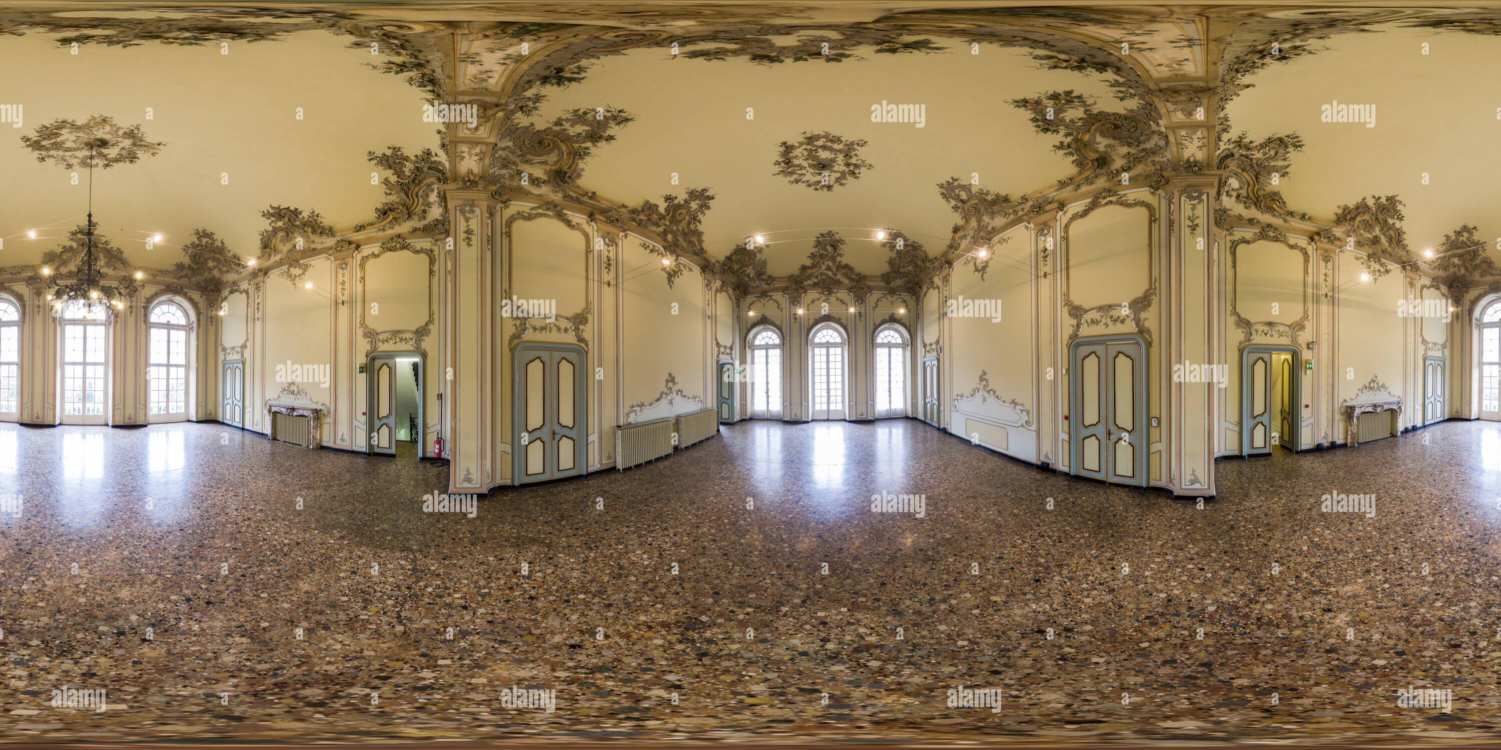 Visualizzazione panoramica a 360 gradi di Genova - Villa Bombrini - Salone delle Feste