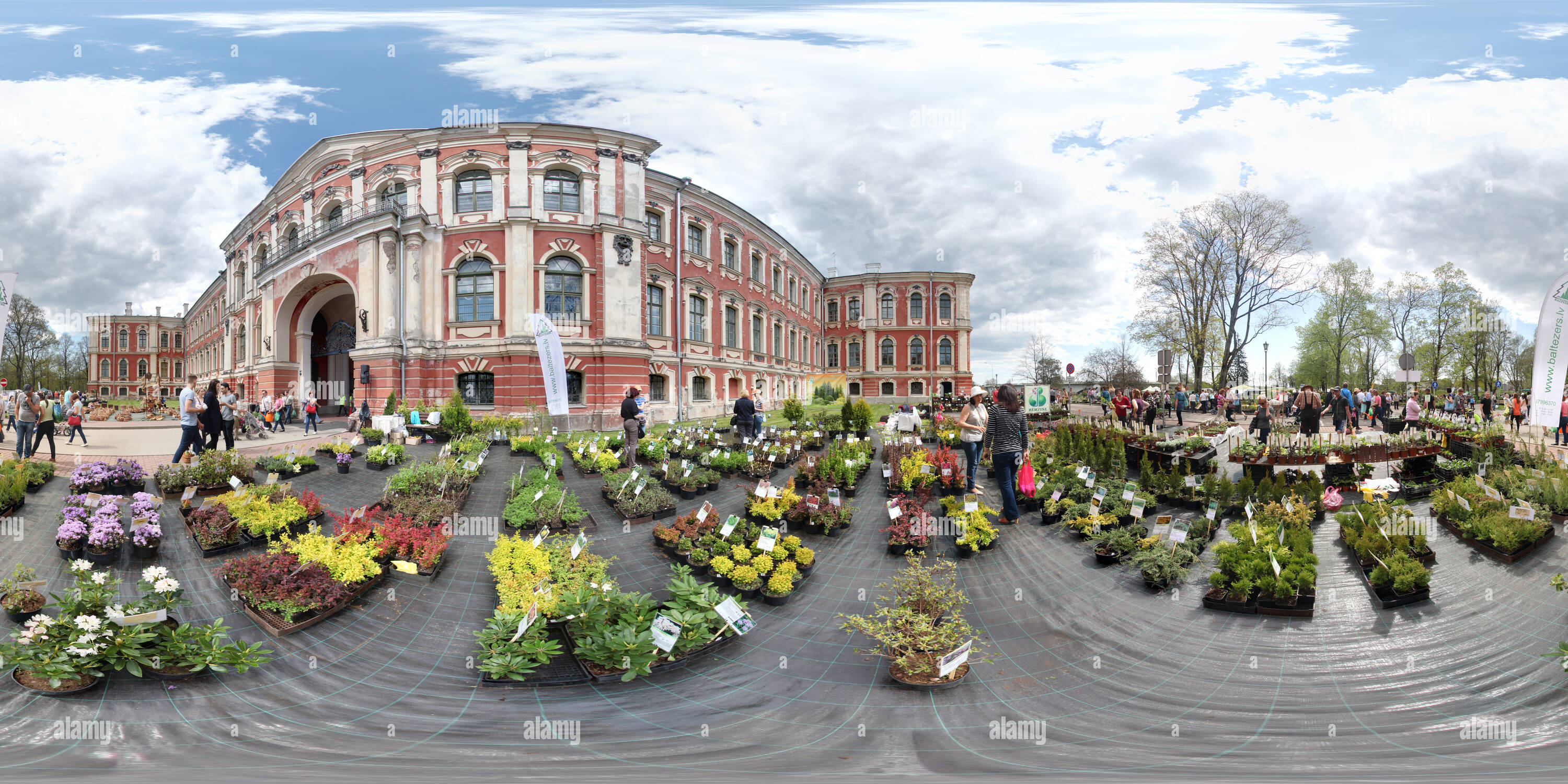 Visualizzazione panoramica a 360 gradi di Piante e piantine giorno di mercato in Jelgava 02