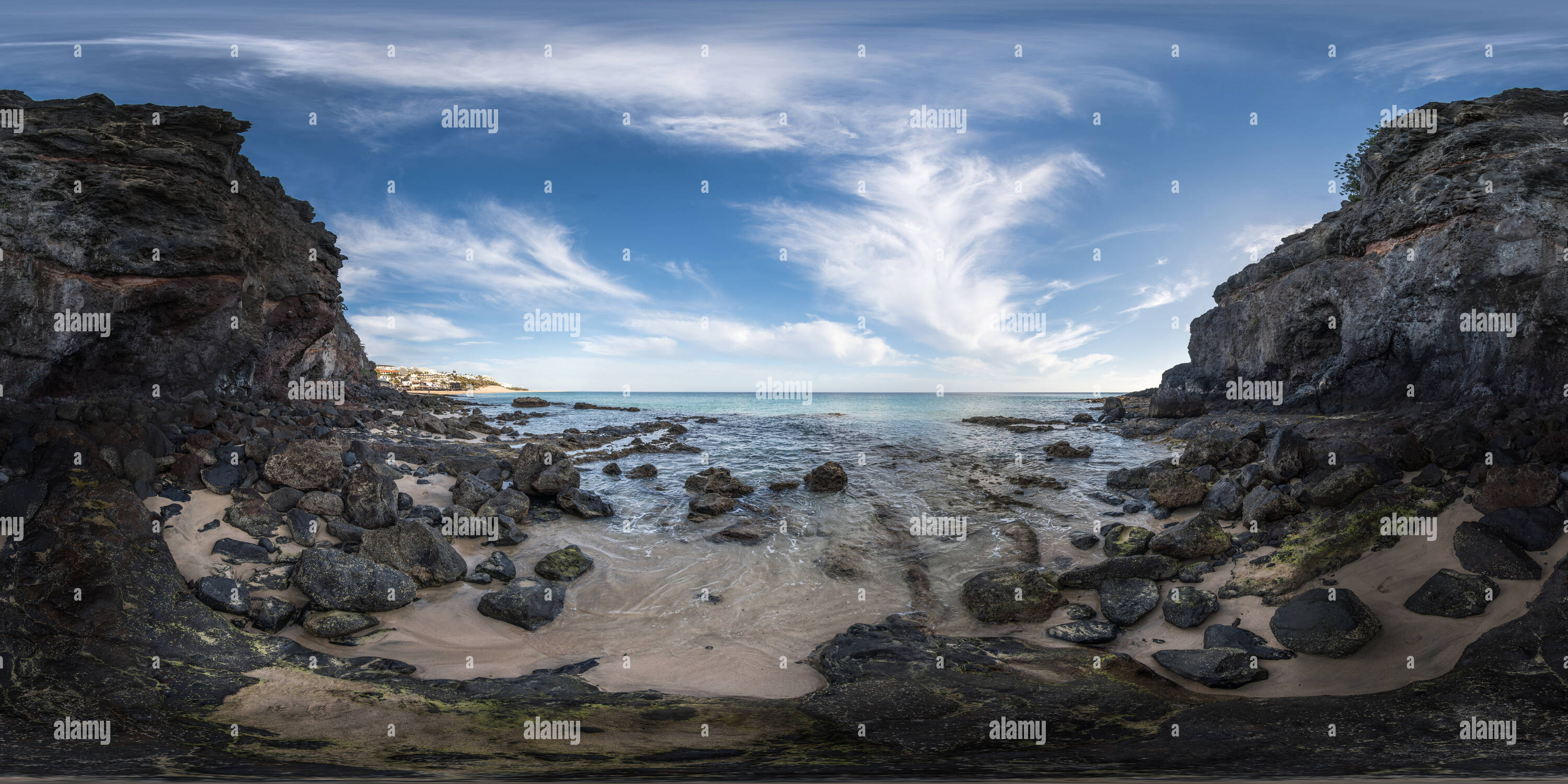 Visualizzazione panoramica a 360 gradi di Smal scogliere, Morro Jable Fuerteventura