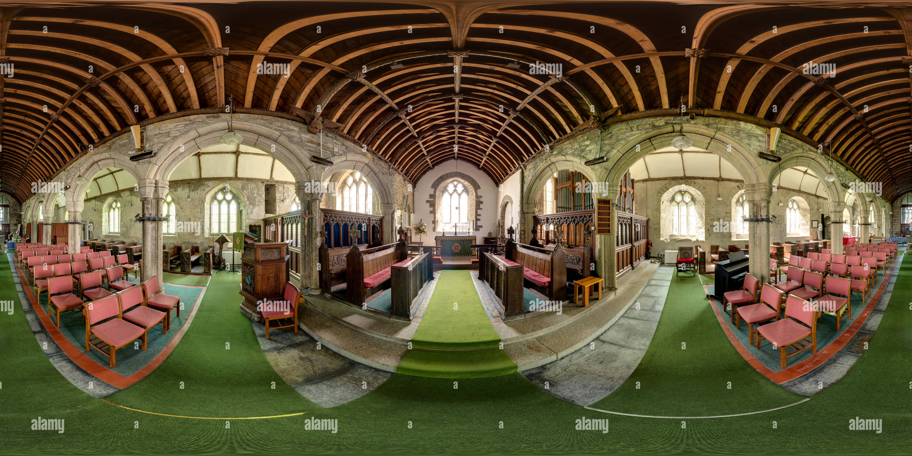 Visualizzazione panoramica a 360 gradi di St Teath Chiesa, Cornwall