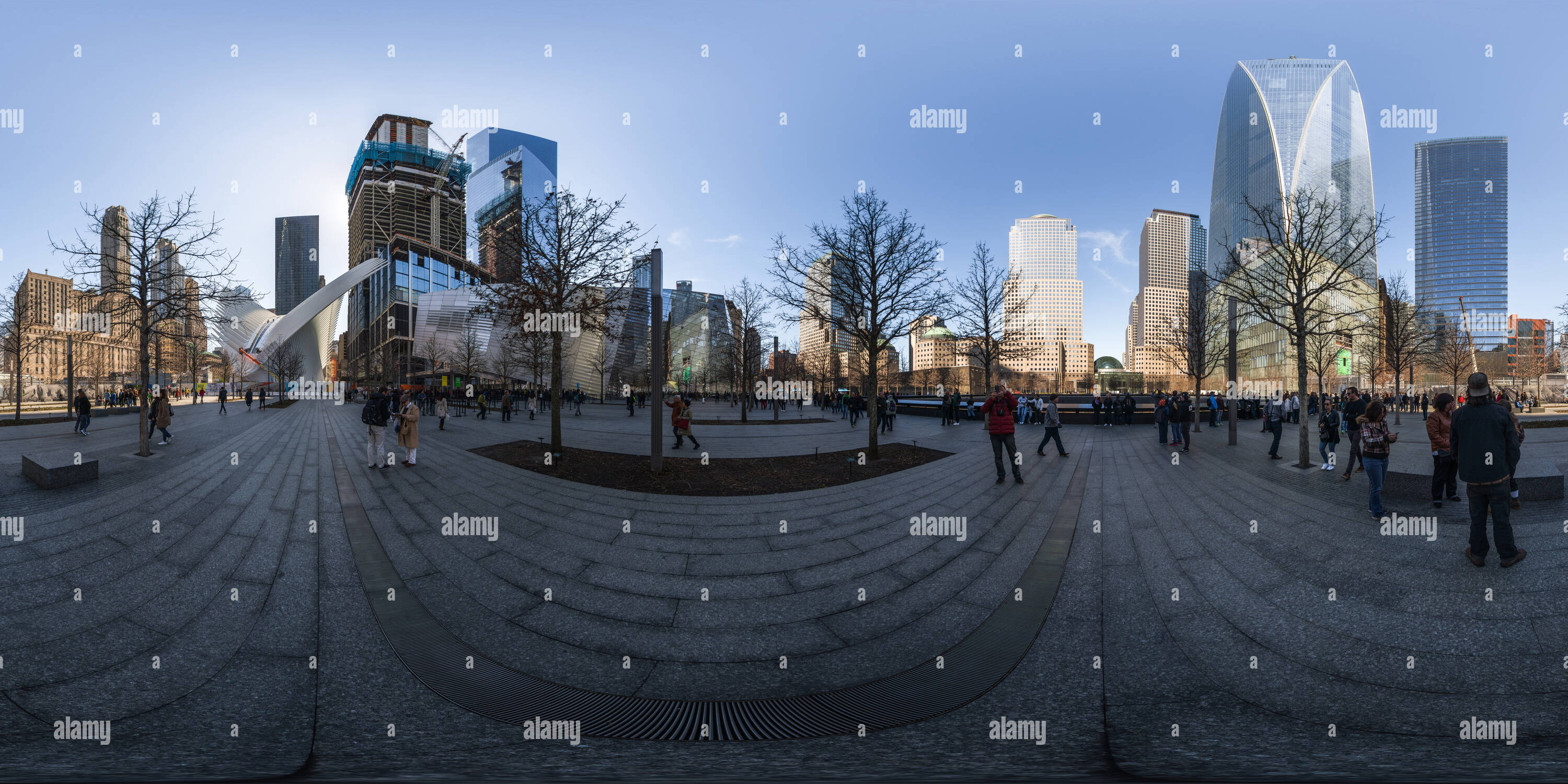 Visualizzazione panoramica a 360 gradi di Il punto zero al suolo, 9/11 Memorial, il Nord Pool 2, New York