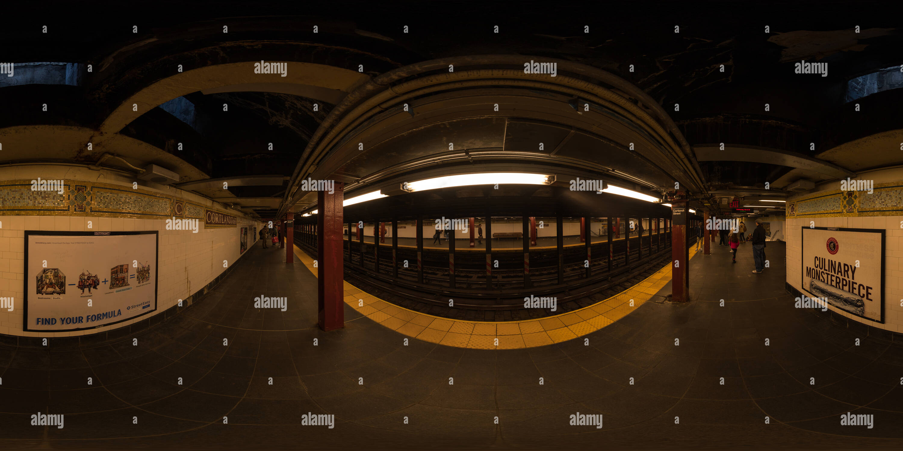 Visualizzazione panoramica a 360 gradi di Metro, Cortlandt Street, NY