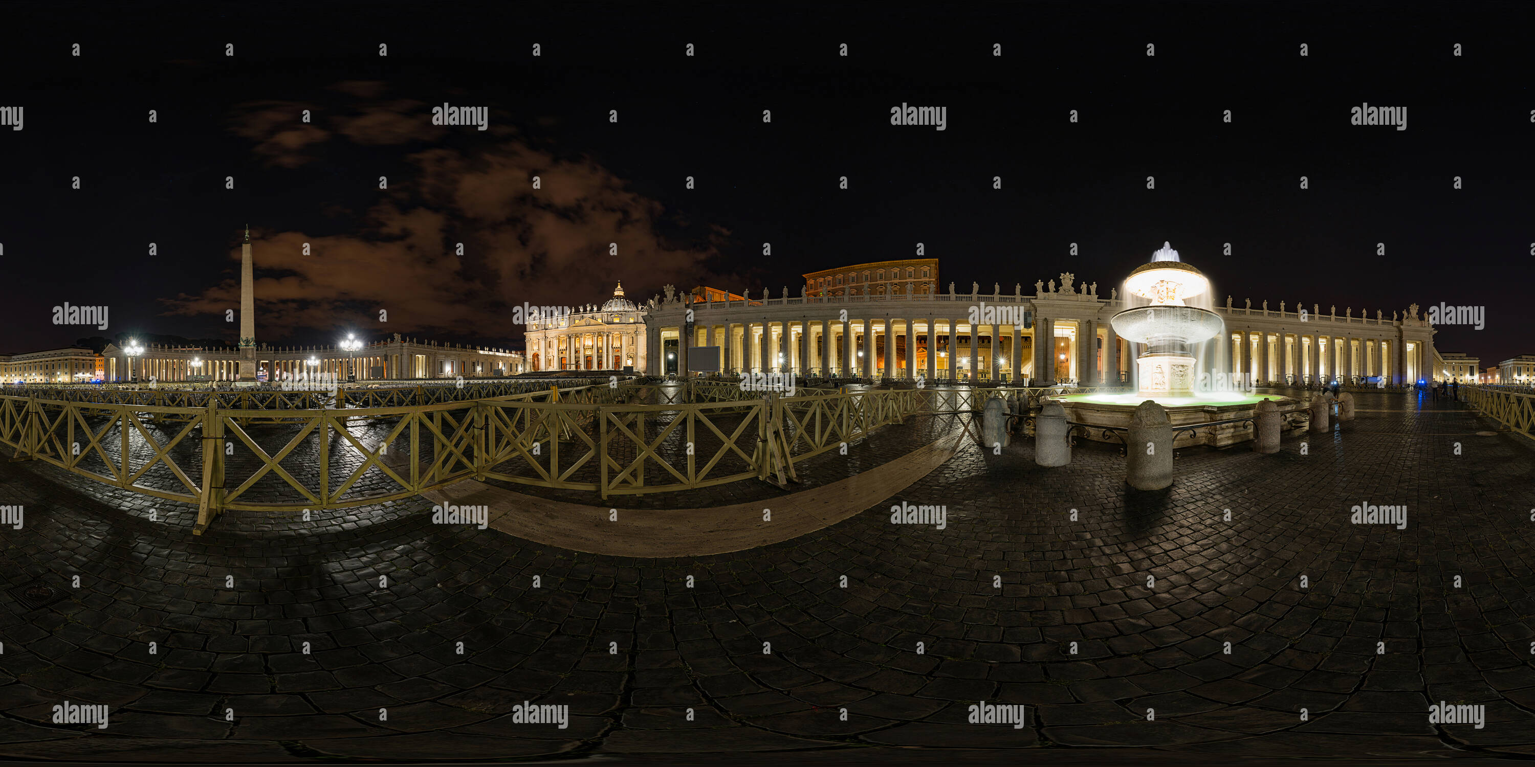 Visualizzazione panoramica a 360 gradi di Maderno la fontana di San Pietro Vaticano