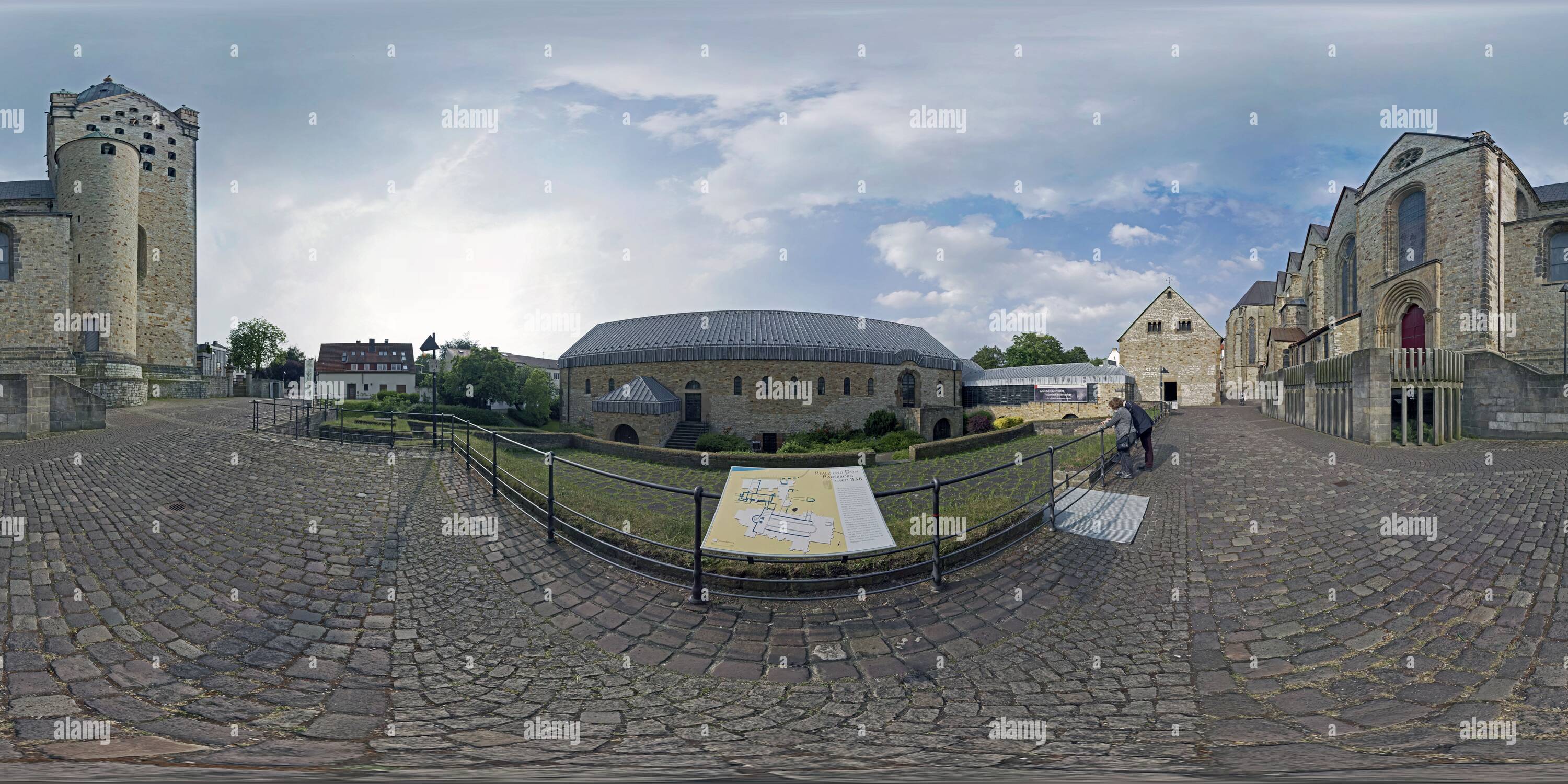 Visualizzazione panoramica a 360 gradi di Paderborn, Kaiserpfalz - Palazzo Imperiale di Carlo Magno, vista 1