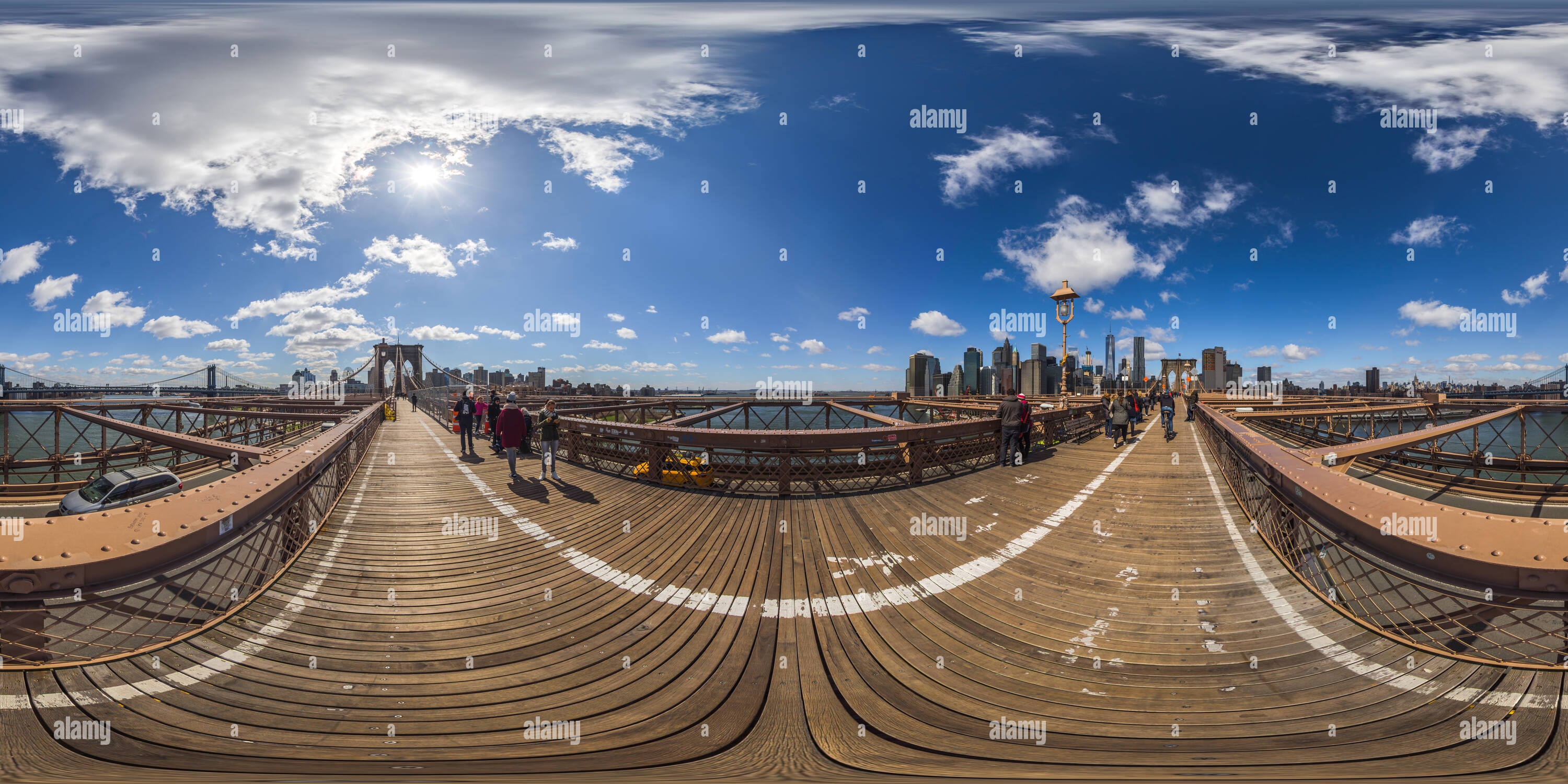 Visualizzazione panoramica a 360 gradi di Ponte di Brooklyn, Promenade, NY