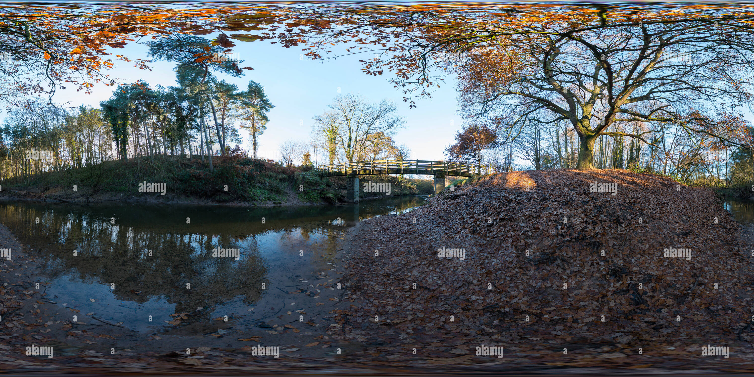 Visualizzazione panoramica a 360 gradi di Giù dal fiume Bollin, Bowdon