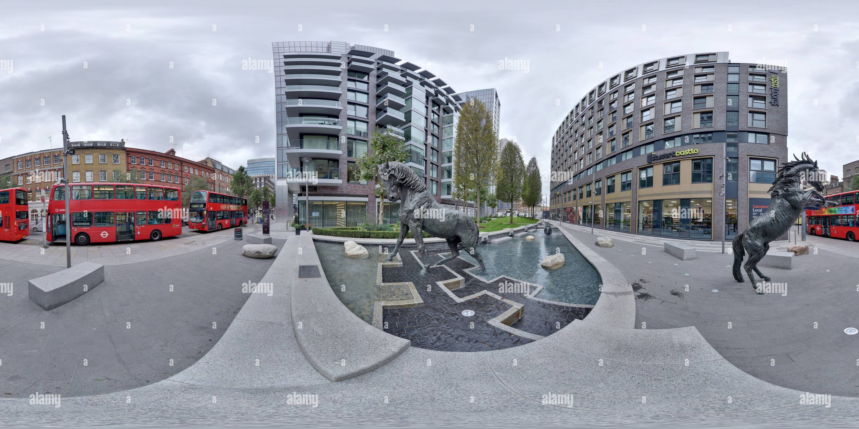 Visualizzazione panoramica a 360 gradi di Goodman i campi, Leman St, Londra