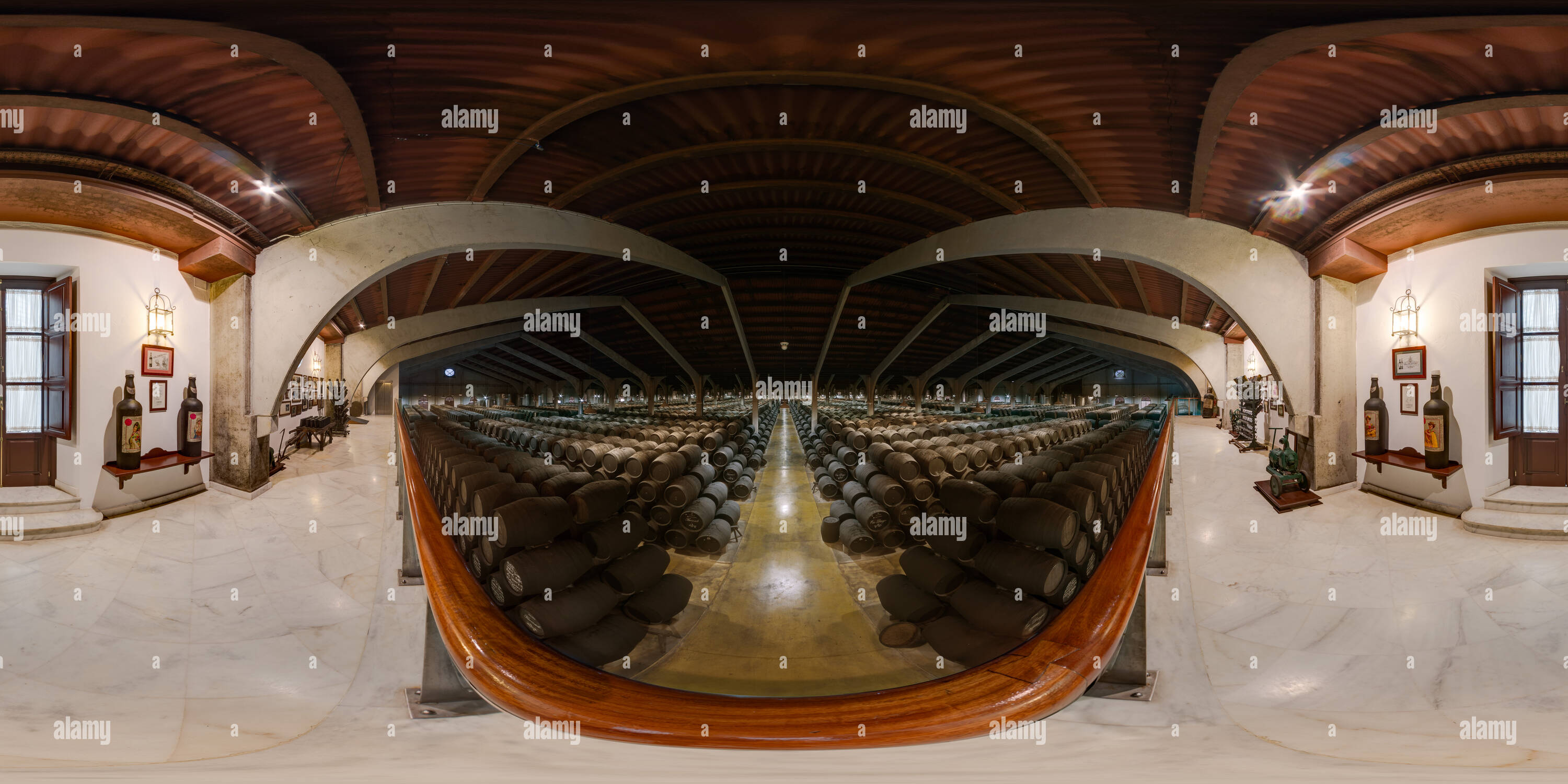 Visualizzazione panoramica a 360 gradi di Bodegas Valdespino, Marqués del Real Tesoro, Jerez de la Frontera, Spagna