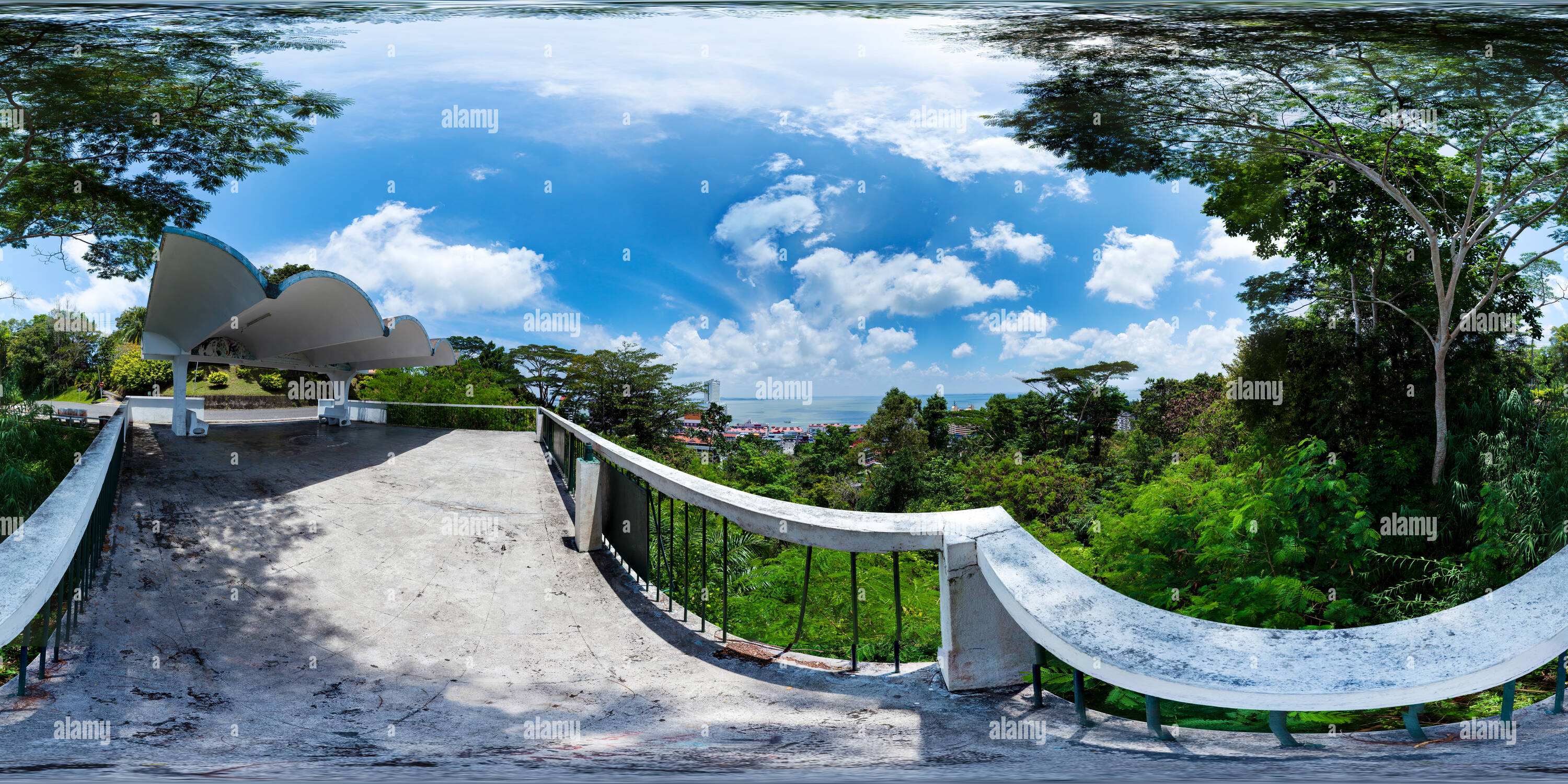 Visualizzazione panoramica a 360 gradi di Punto di vista presso il tè inglese House, Sandakan, Sabah Borneo