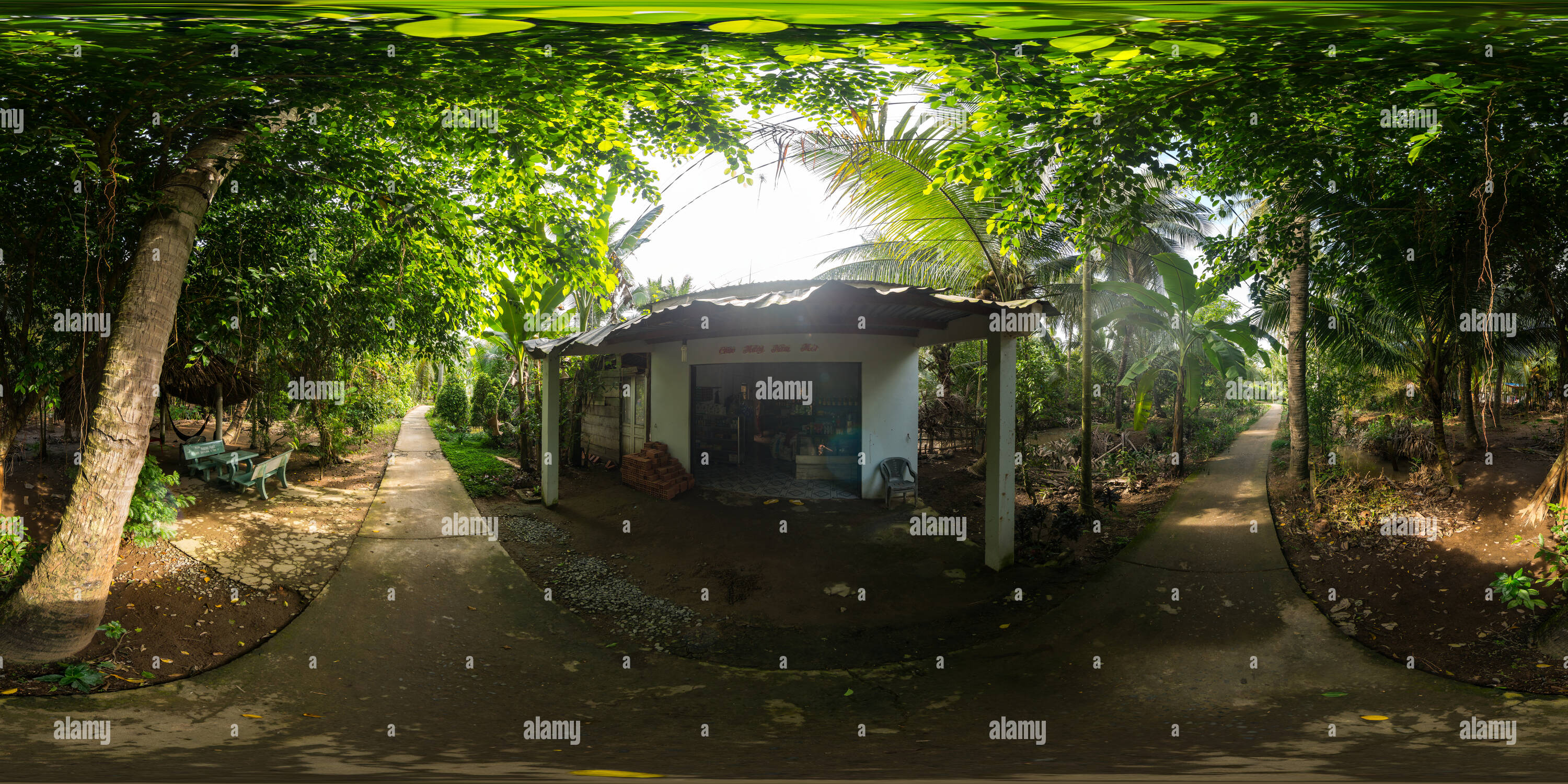 Visualizzazione panoramica a 360 gradi di Mekongdelta, Shop, Tinh ben tre, Vietnam