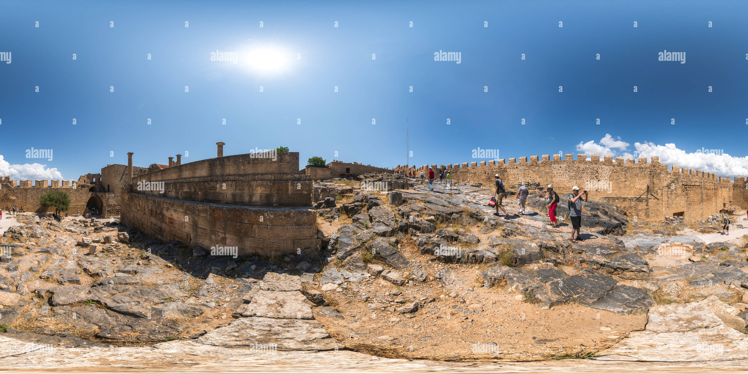 Visualizzazione panoramica a 360 gradi di Ingresso alla Acropoli di Lindos, Rodi