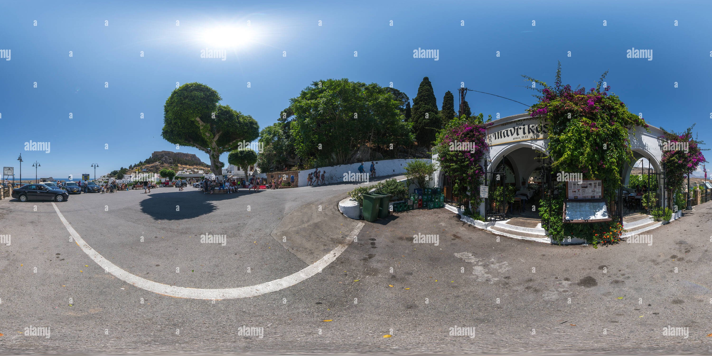 Visualizzazione panoramica a 360 gradi di Posizione di parcheggio, Lindos, Rodi