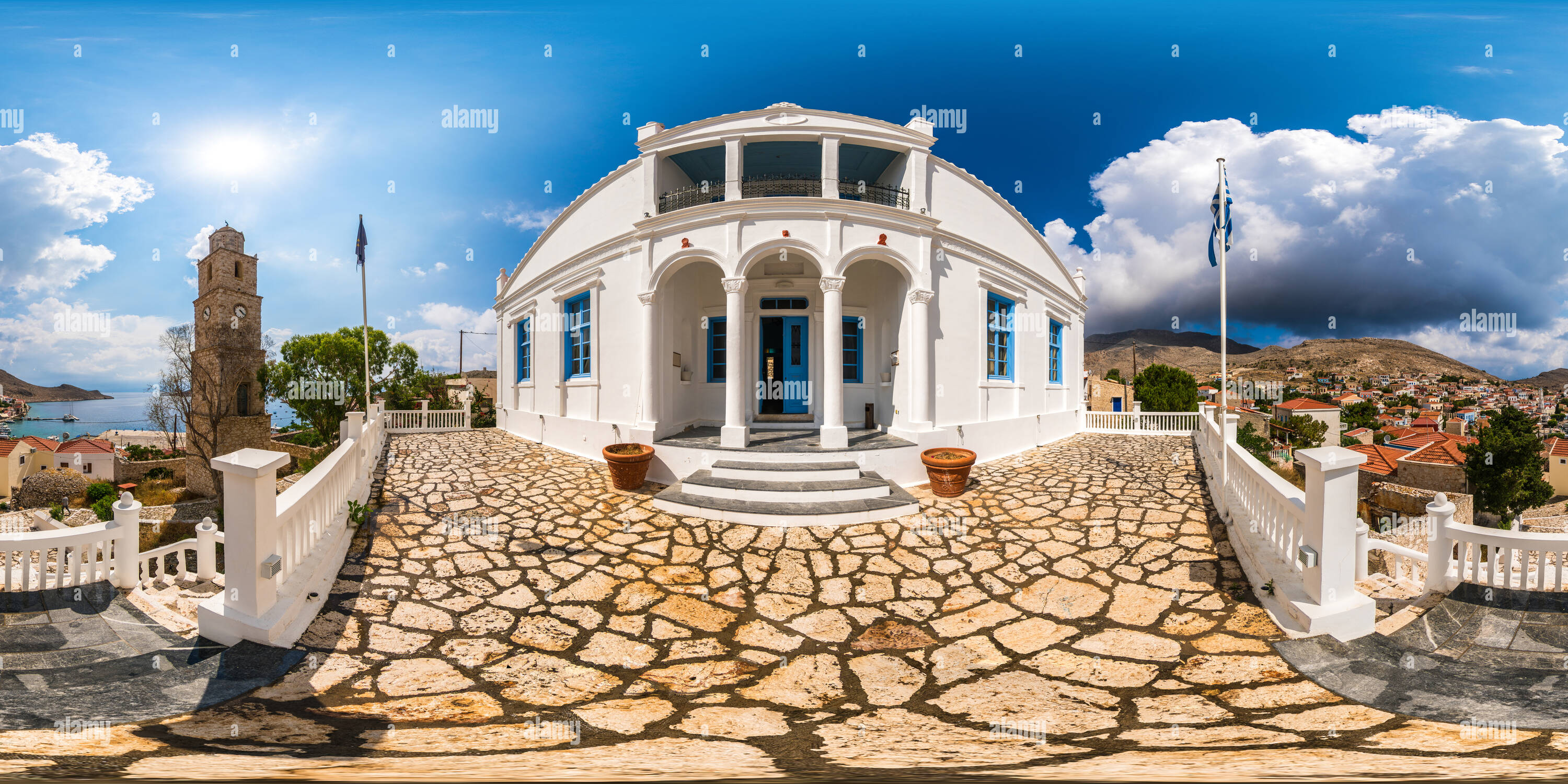 Visualizzazione panoramica a 360 gradi di Villa sull'isola di Chalki, Rodi