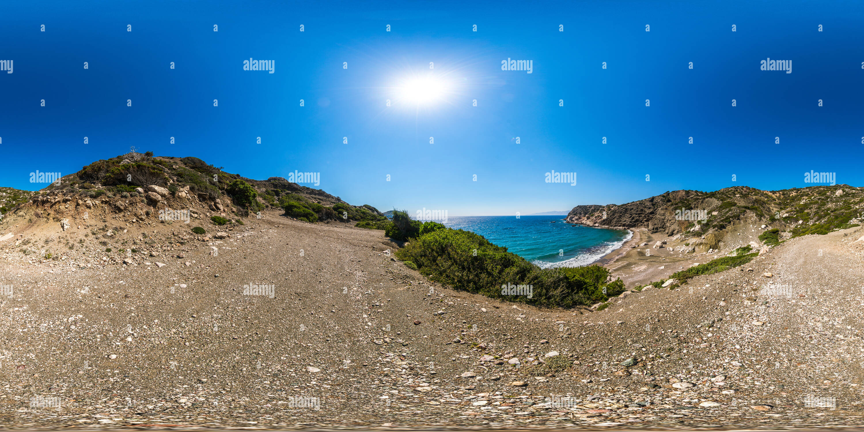 Visualizzazione panoramica a 360 gradi di Spiaggia Punta segreta, Rodi