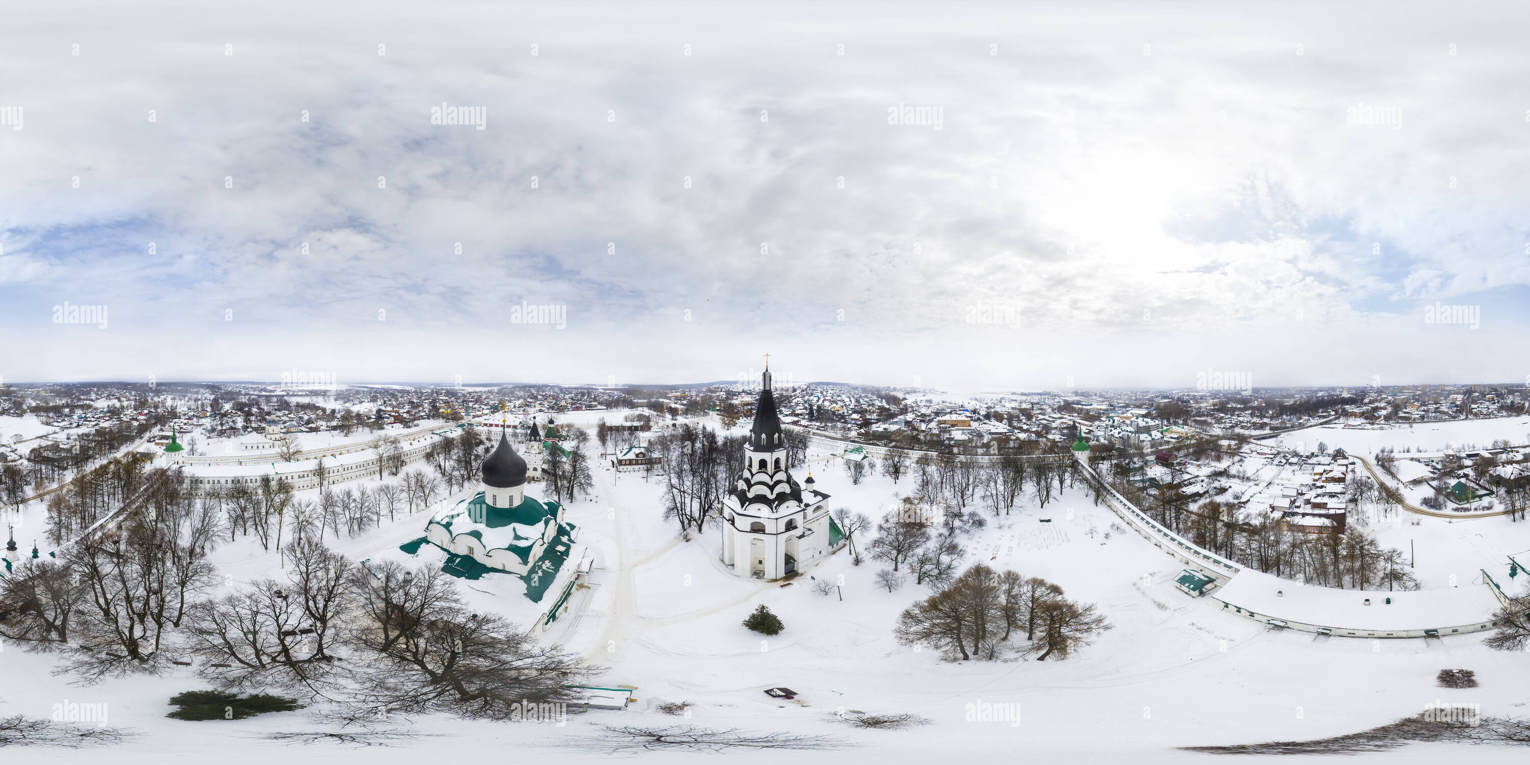 Visualizzazione panoramica a 360 gradi di Cremlino Alexandrov Inverno 2
