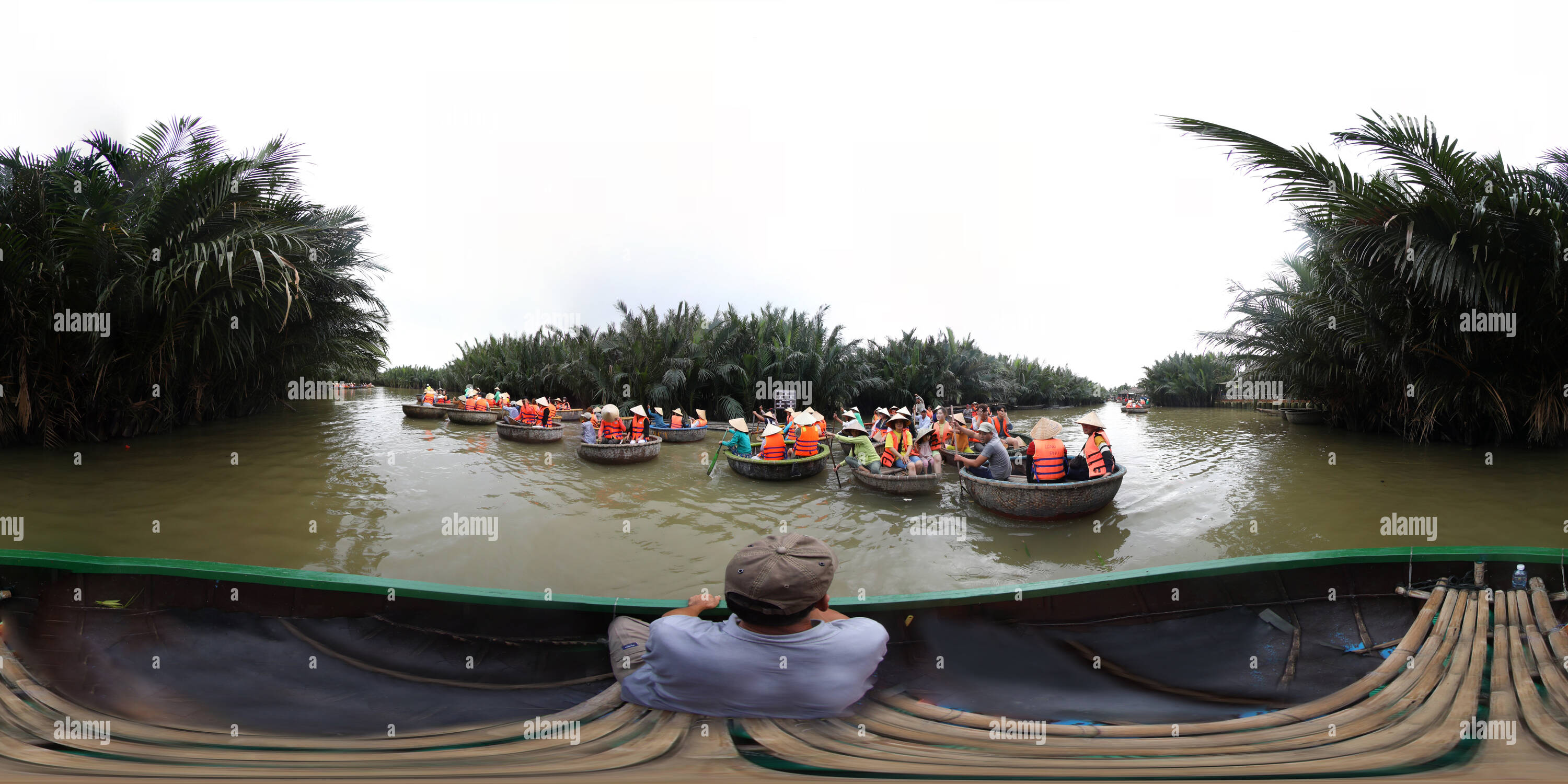 Visualizzazione panoramica a 360 gradi di Hoi An's Bay Mau foresta di cocco