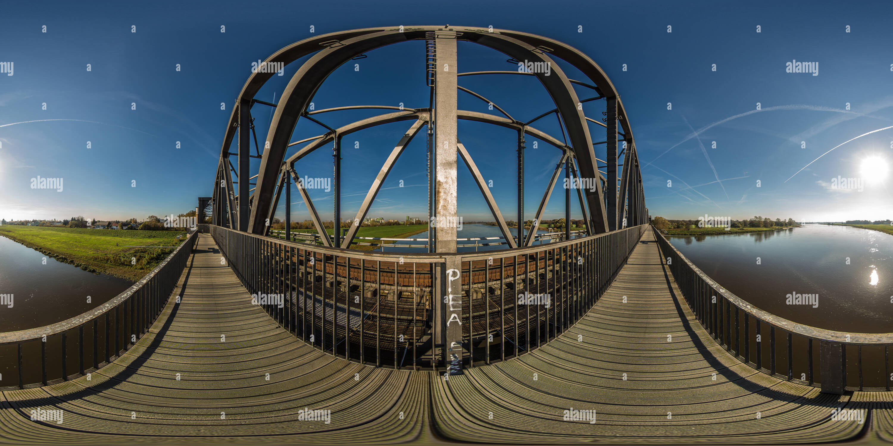 Visualizzazione panoramica a 360 gradi di Barby Elbbrücke