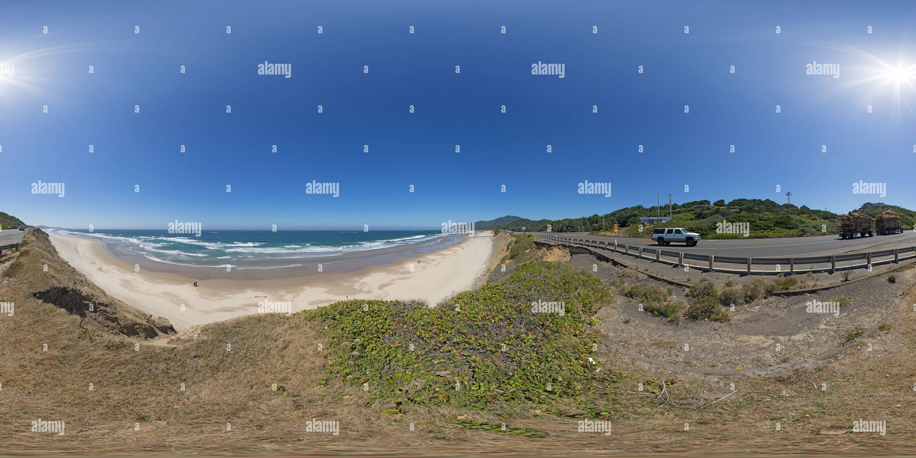 Visualizzazione panoramica a 360 gradi di Beverly Beach, a nord di Newport